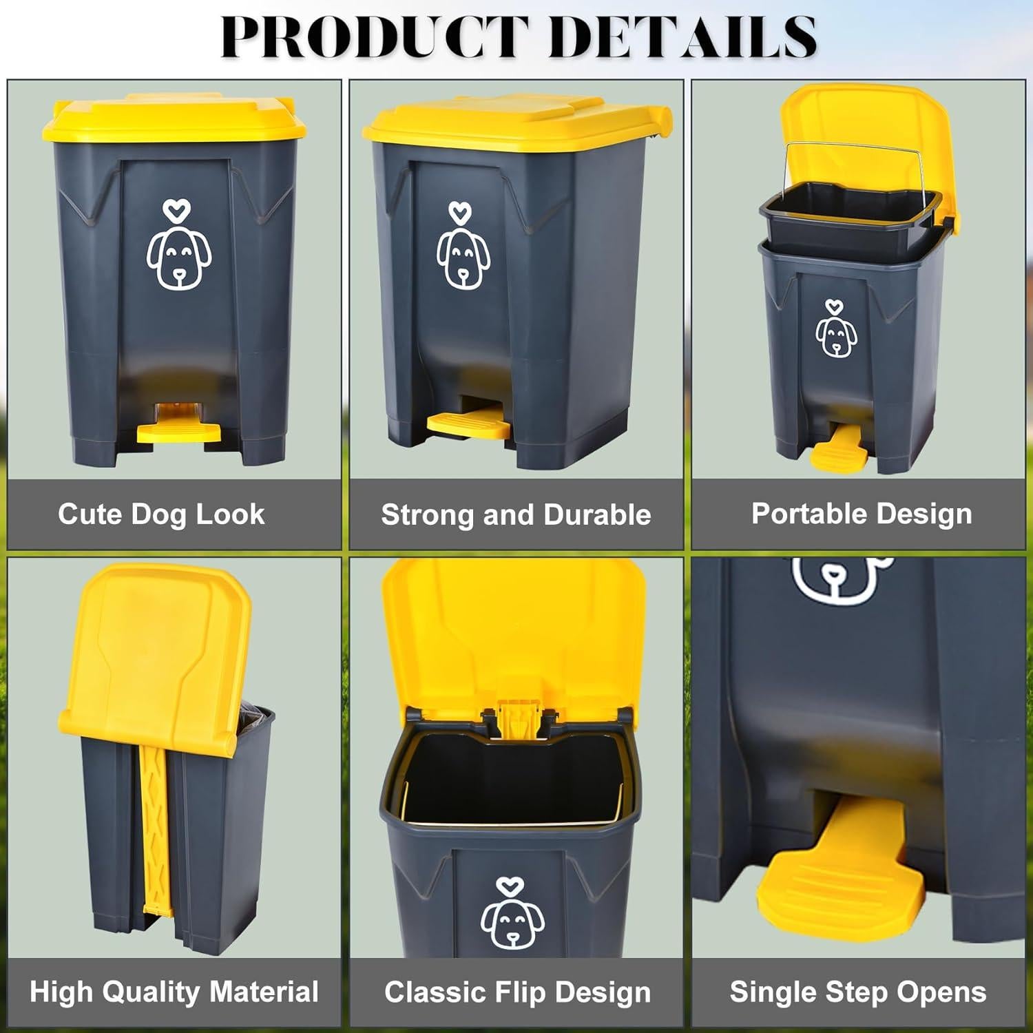 Cubeta de Basura para Perros Origreen 15L con 290 Bolsas