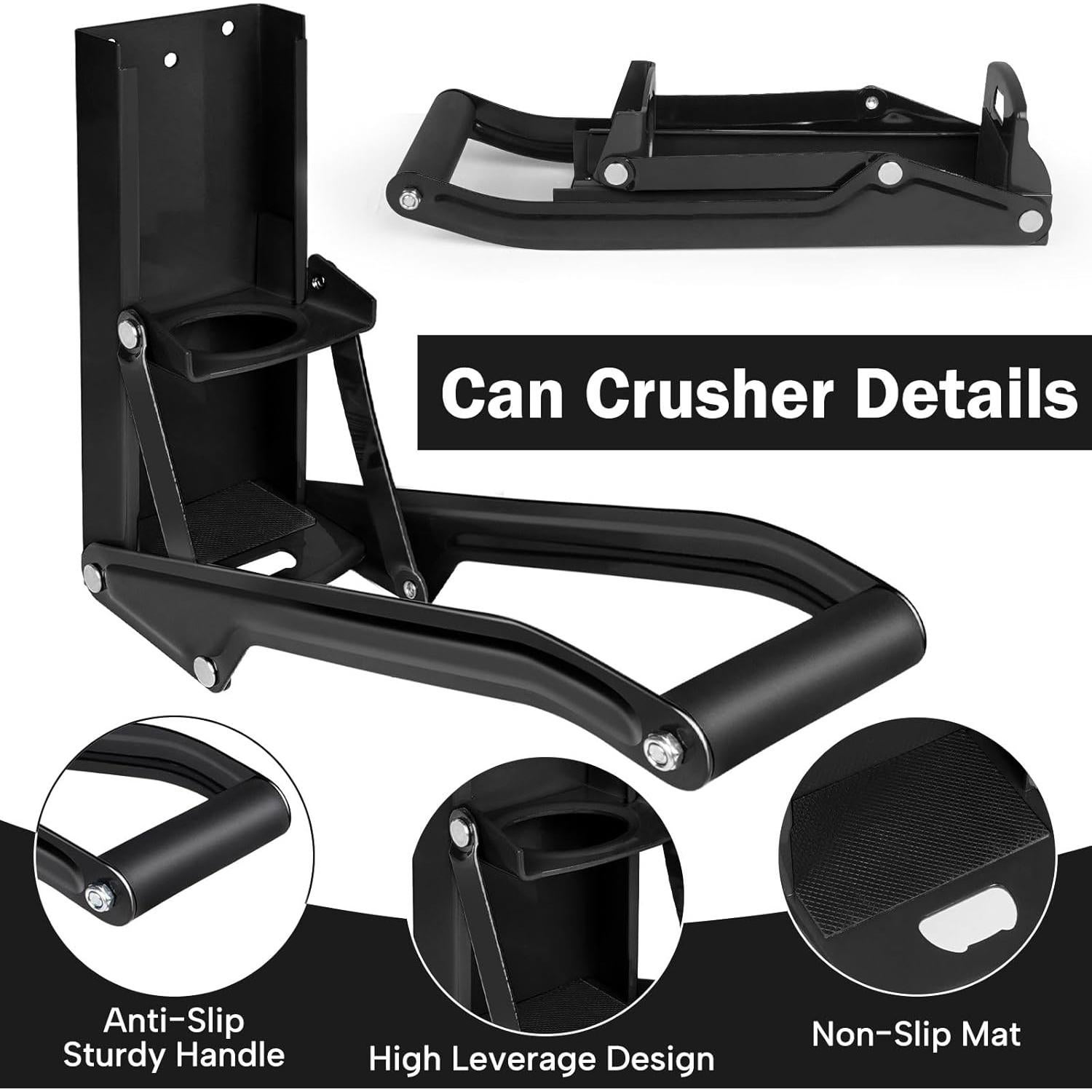 Trituradora de Latas GYE A1 Montada en Pared 0,47L Negra