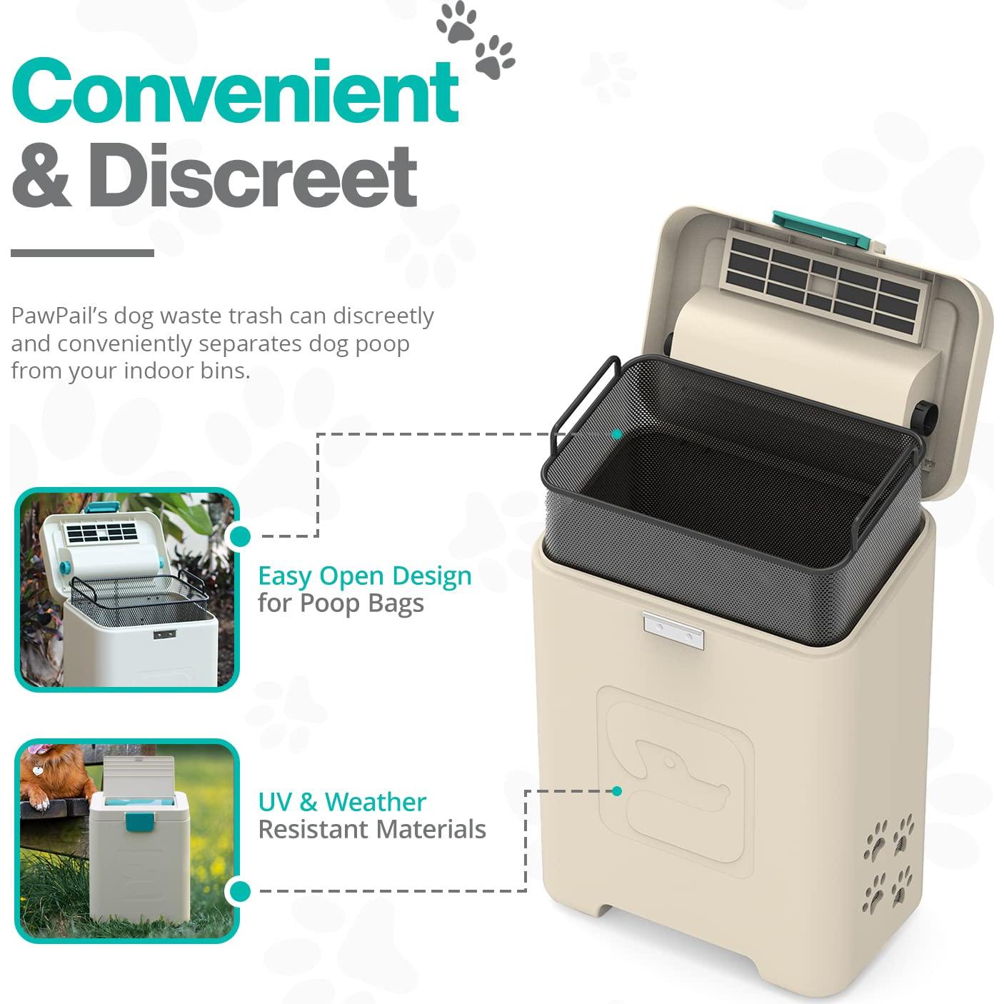 Estación de Desechos PawPail, Cubo para Perros Resistente UV