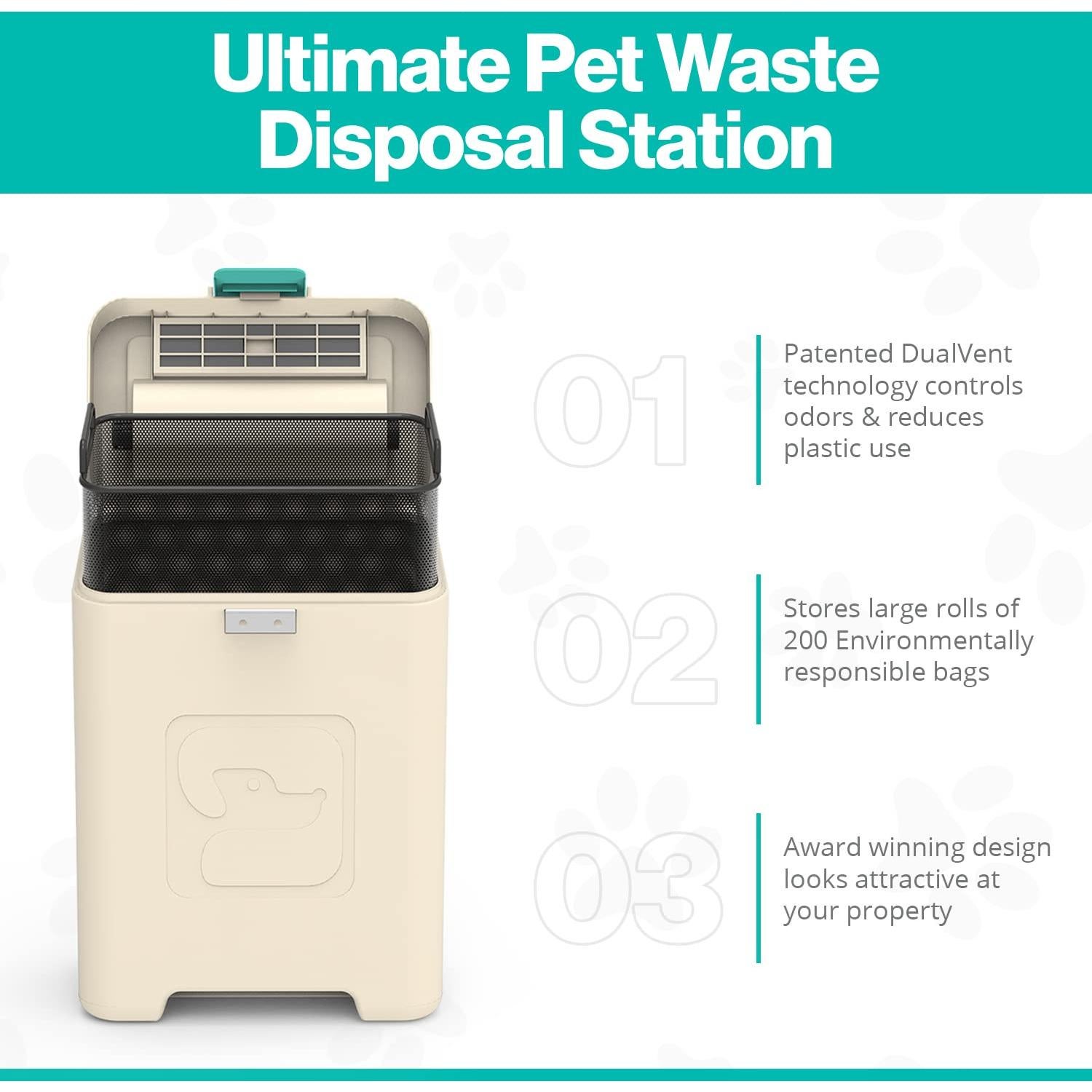 Estación de Desechos PawPail, Cubo para Perros Resistente UV