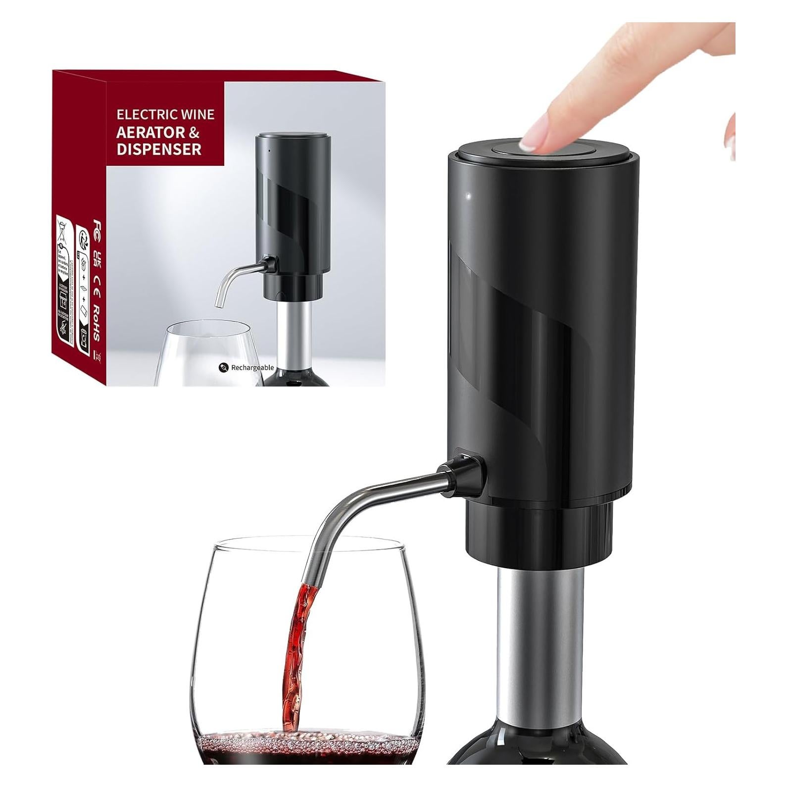 Aereador de Vino Eléctrico Liuzouwin 2025 Automático Negro