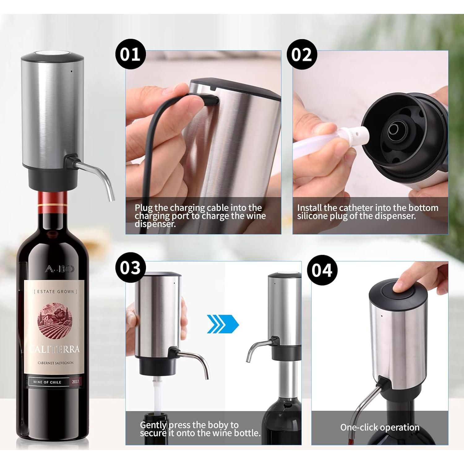 Aereador de Vino Eléctrico Liuzouwin 2025 Automático Negro