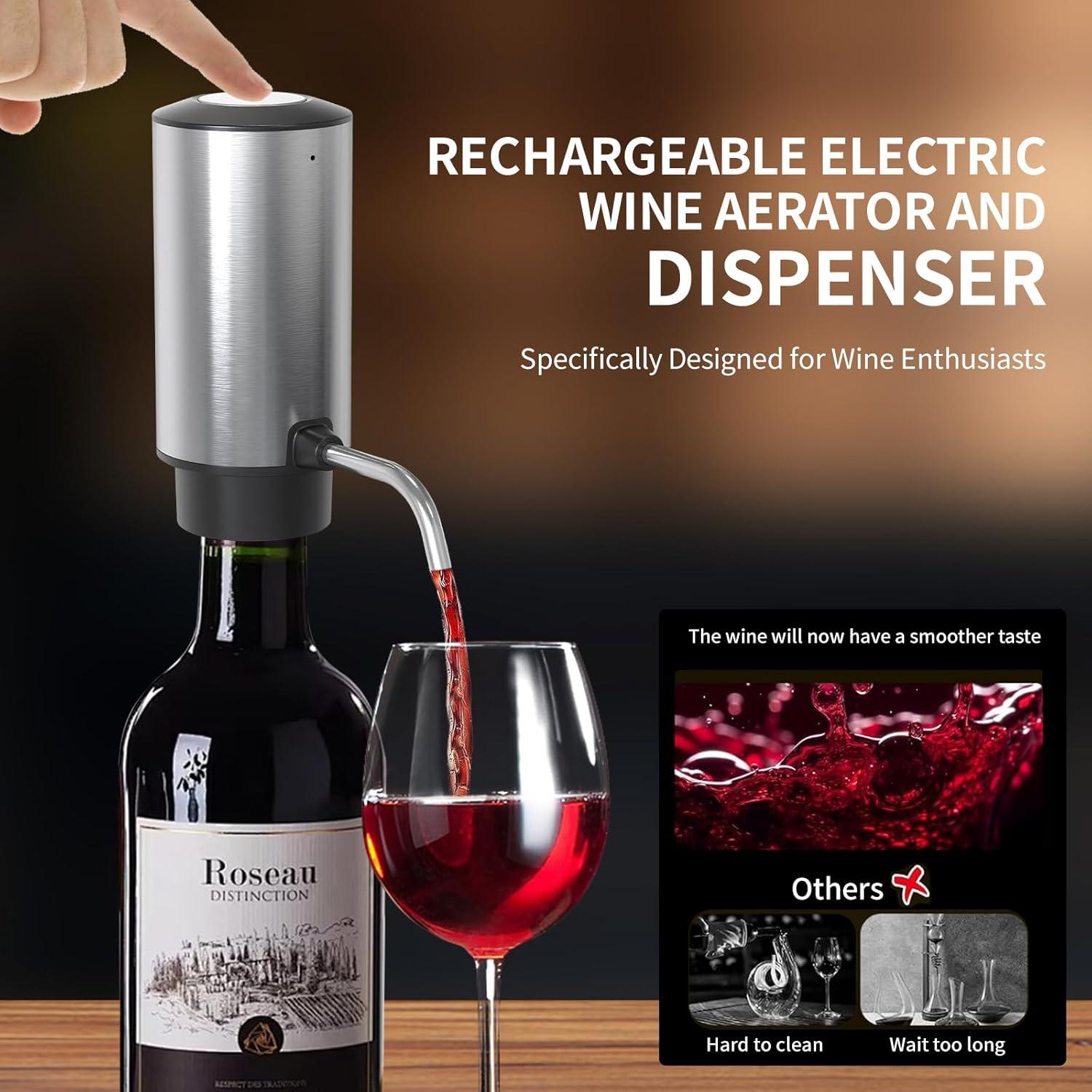 Aereador de Vino Eléctrico Liuzouwin 2025 Automático Negro