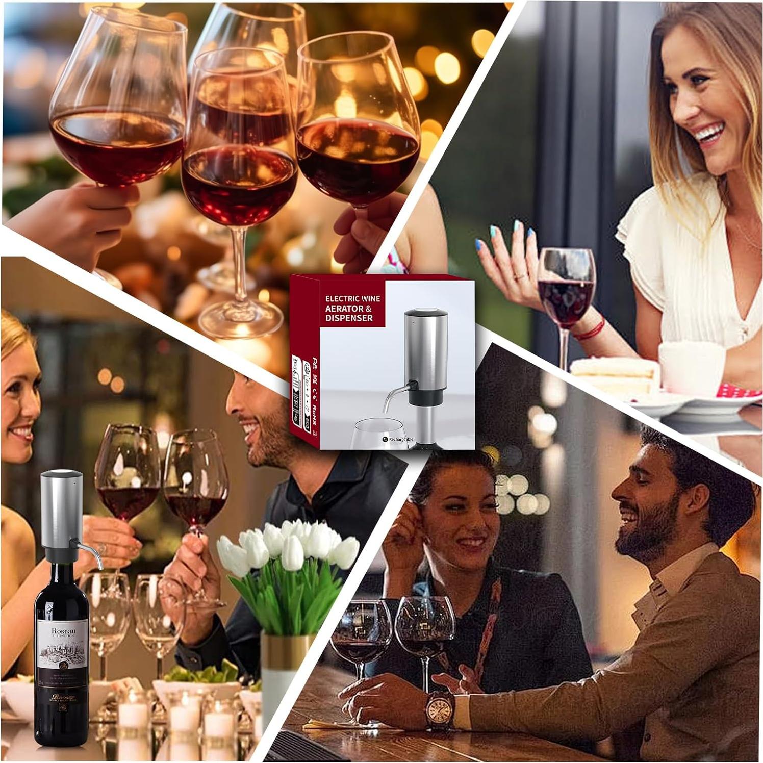 Aereador de Vino Eléctrico Liuzouwin 2025 Automático Negro