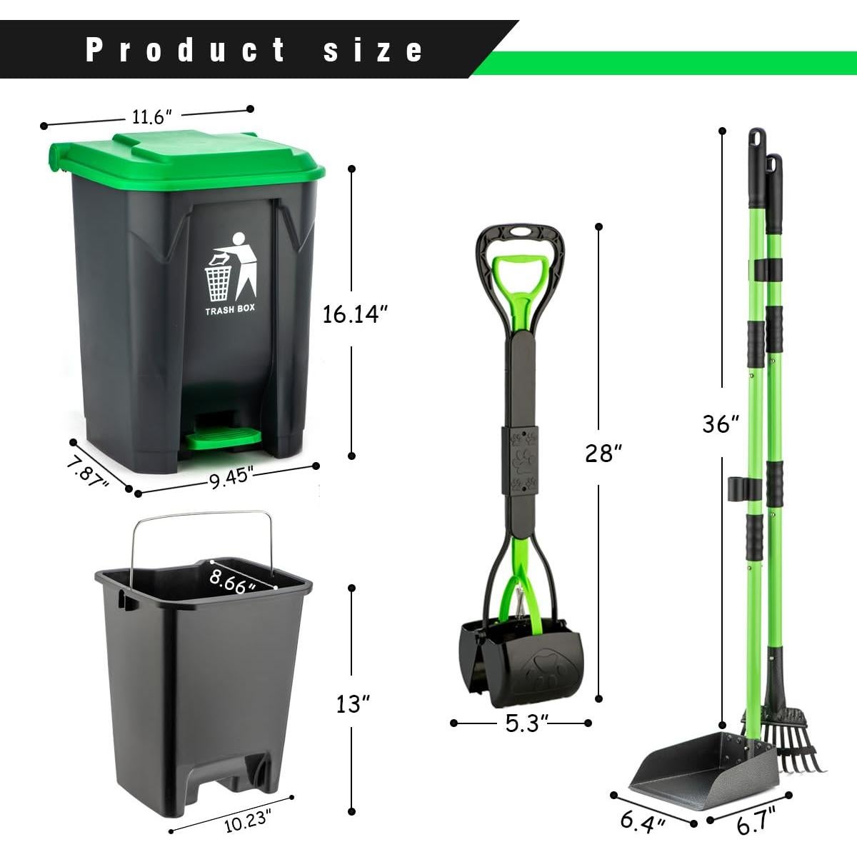 Conjunto Recolector Excremento MXF 15L con Bandeja y Rastrillo