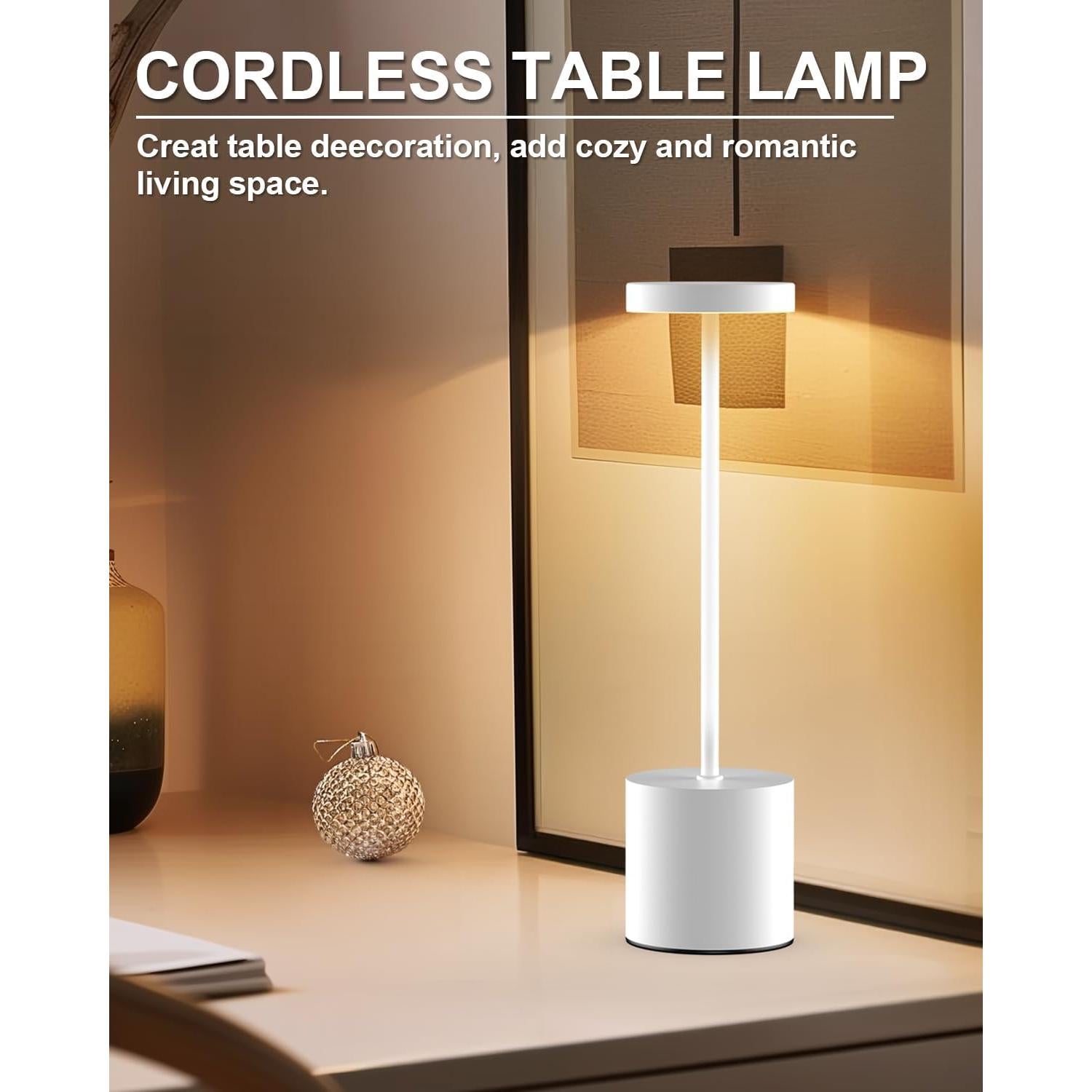 Juego de 2 Lámparas de Mesa LED Portátiles Swinerton 34cm