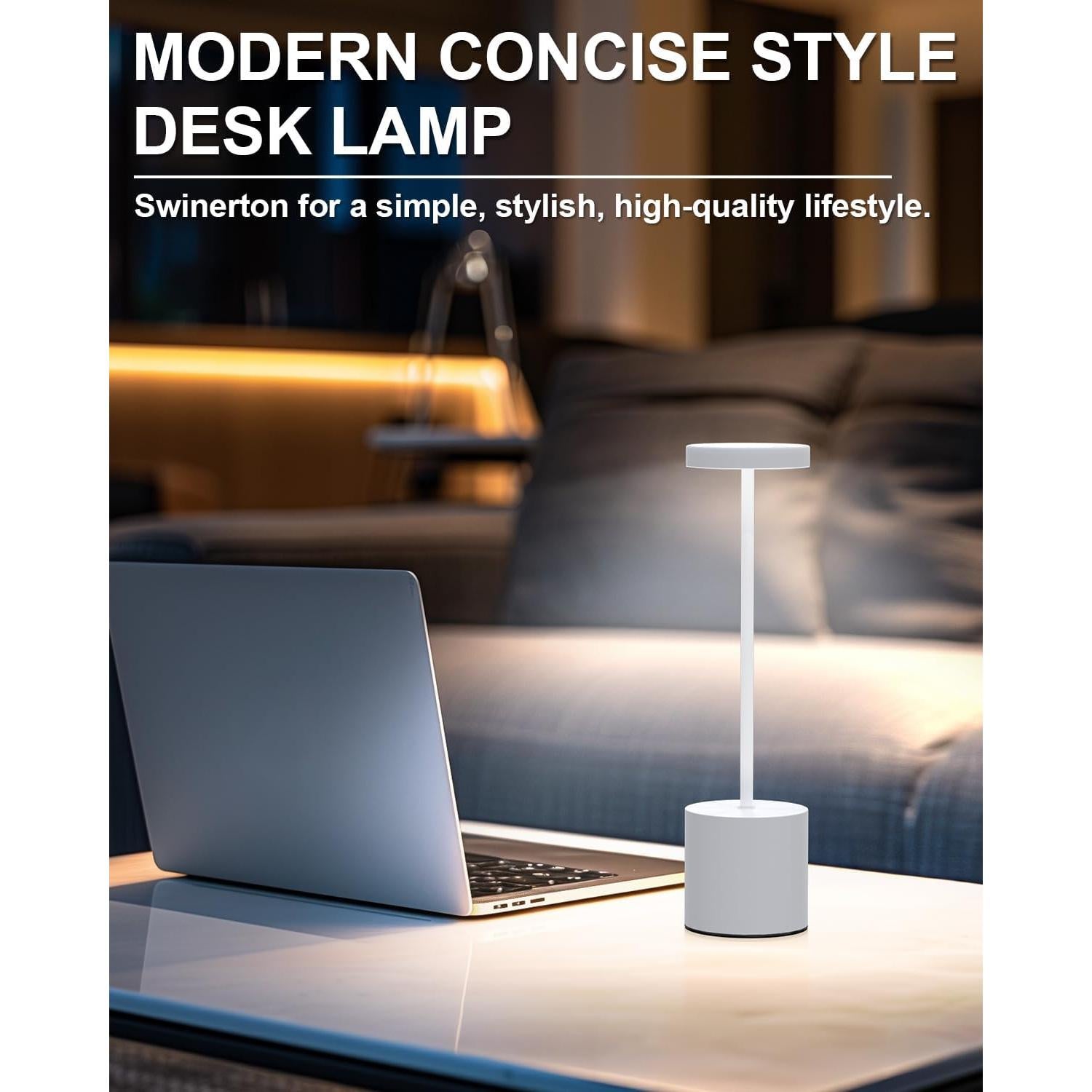 Juego de 2 Lámparas de Mesa LED Portátiles Swinerton 34cm