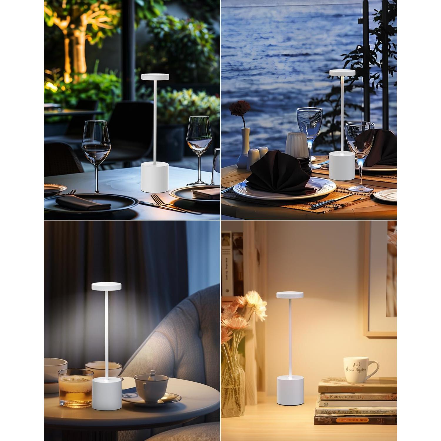 Juego de 2 Lámparas de Mesa LED Portátiles Swinerton 34cm