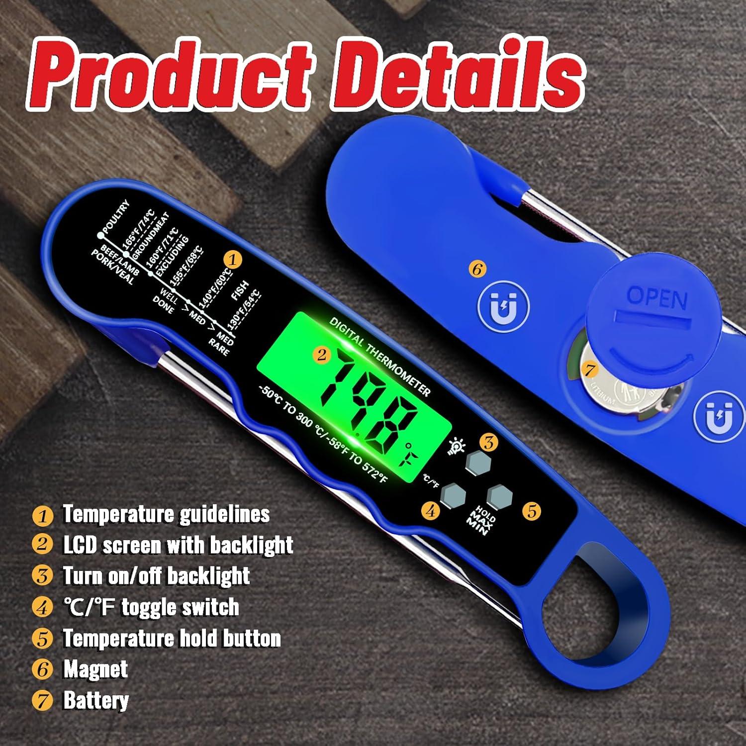 Termómetro Digital de Carne PAWPRO IP67, Lectura Instantánea