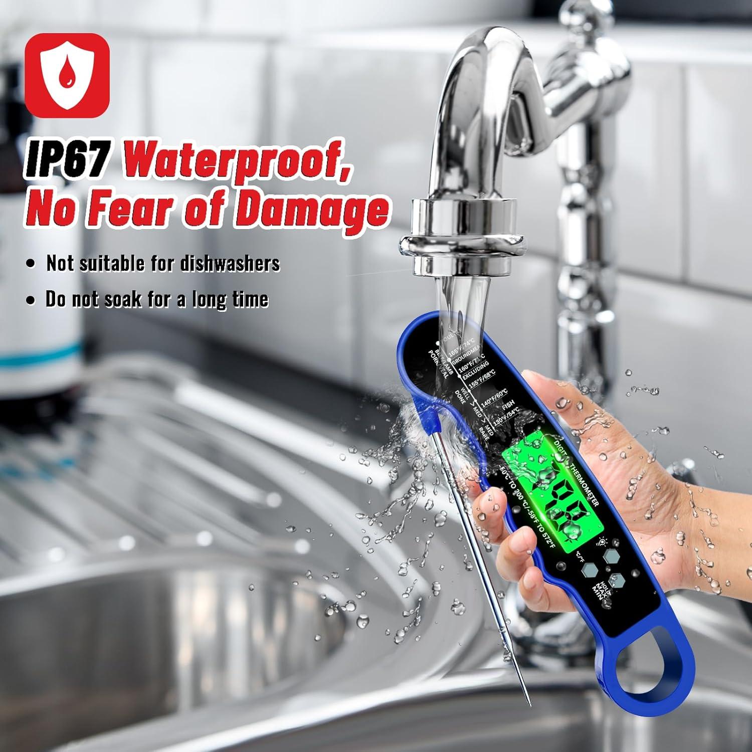 Termómetro Digital de Carne PAWPRO IP67, Lectura Instantánea