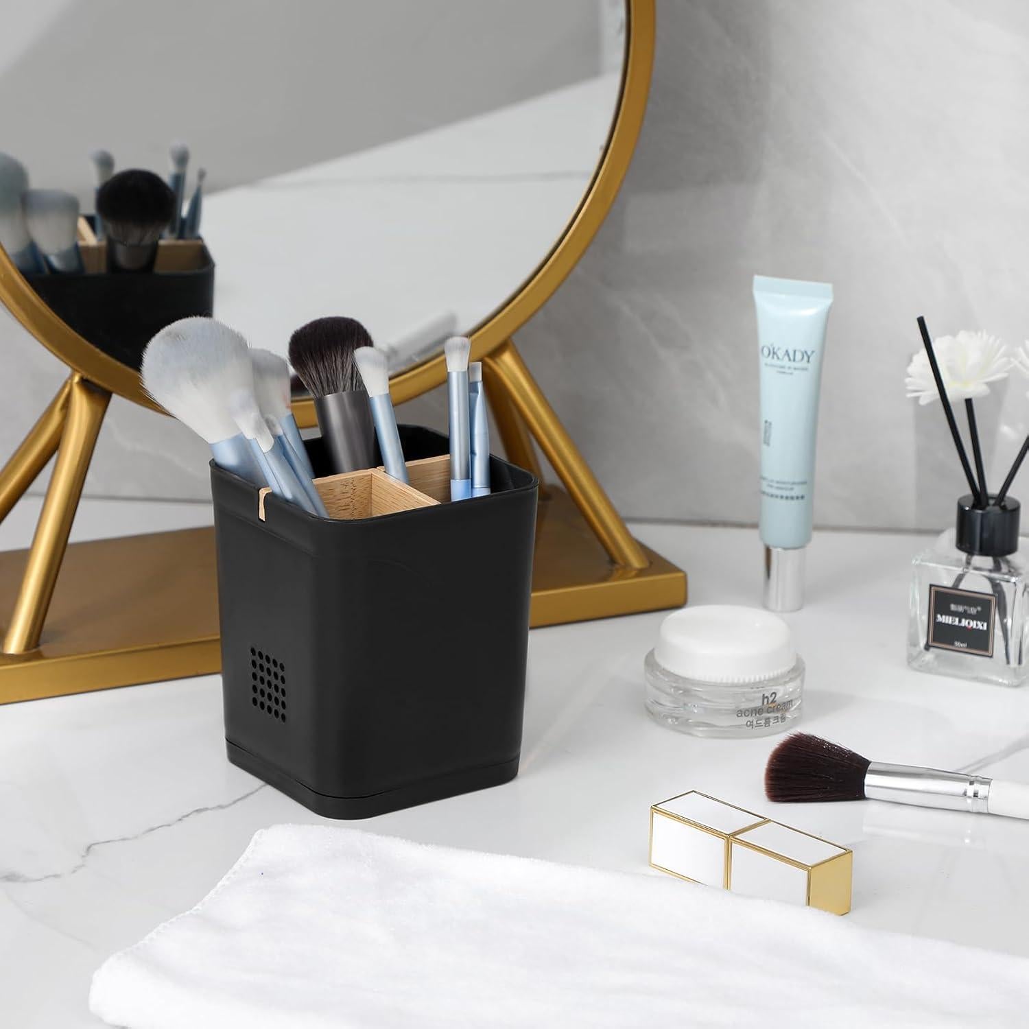 Soporte Organizador de Cepillos de Dientes Heagoale 3 Ranuras Negro