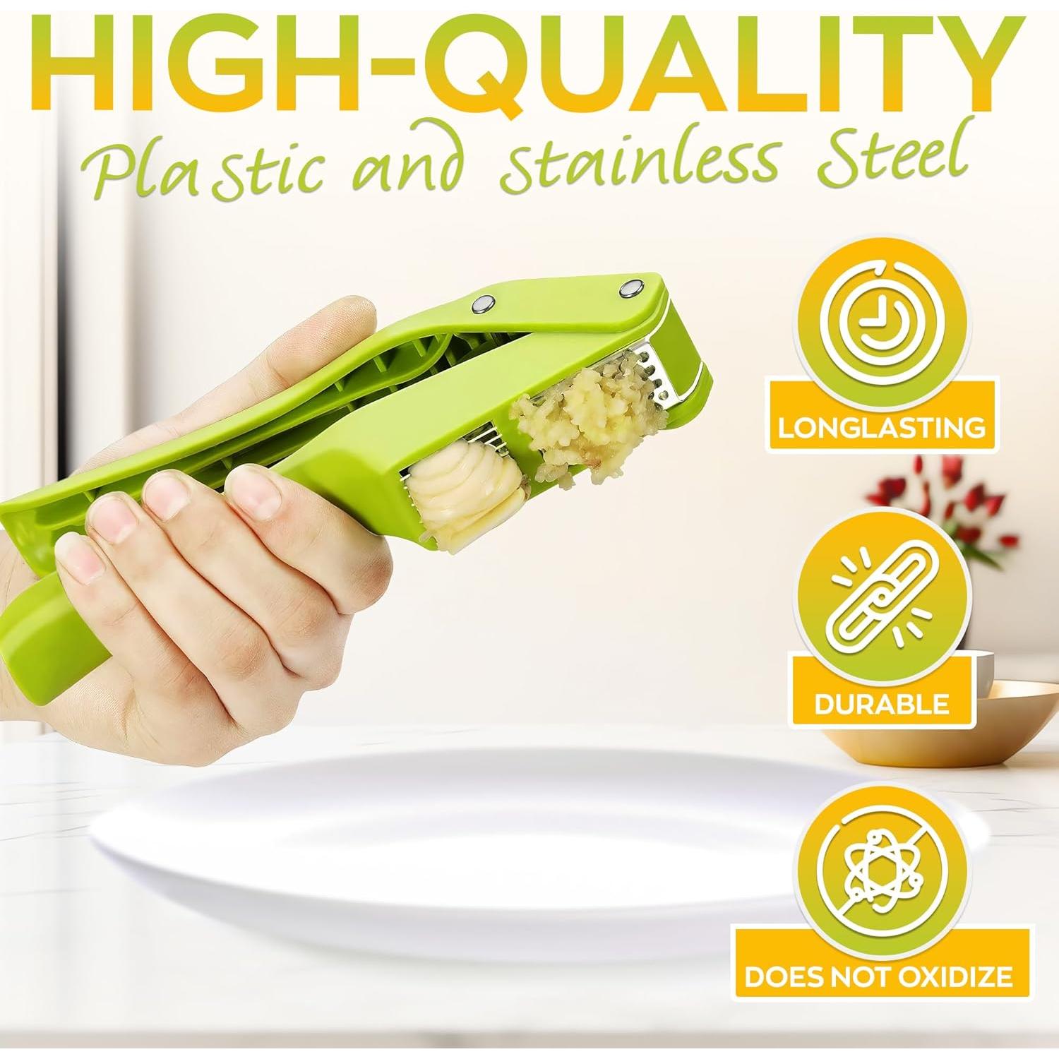 Prensa de Ajo Reluen Acero Inoxidable 19.3x6.5cm Ergonómica