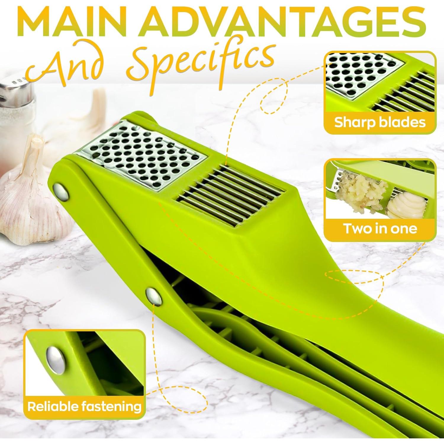 Prensa de Ajo Reluen Acero Inoxidable 19.3x6.5cm Ergonómica