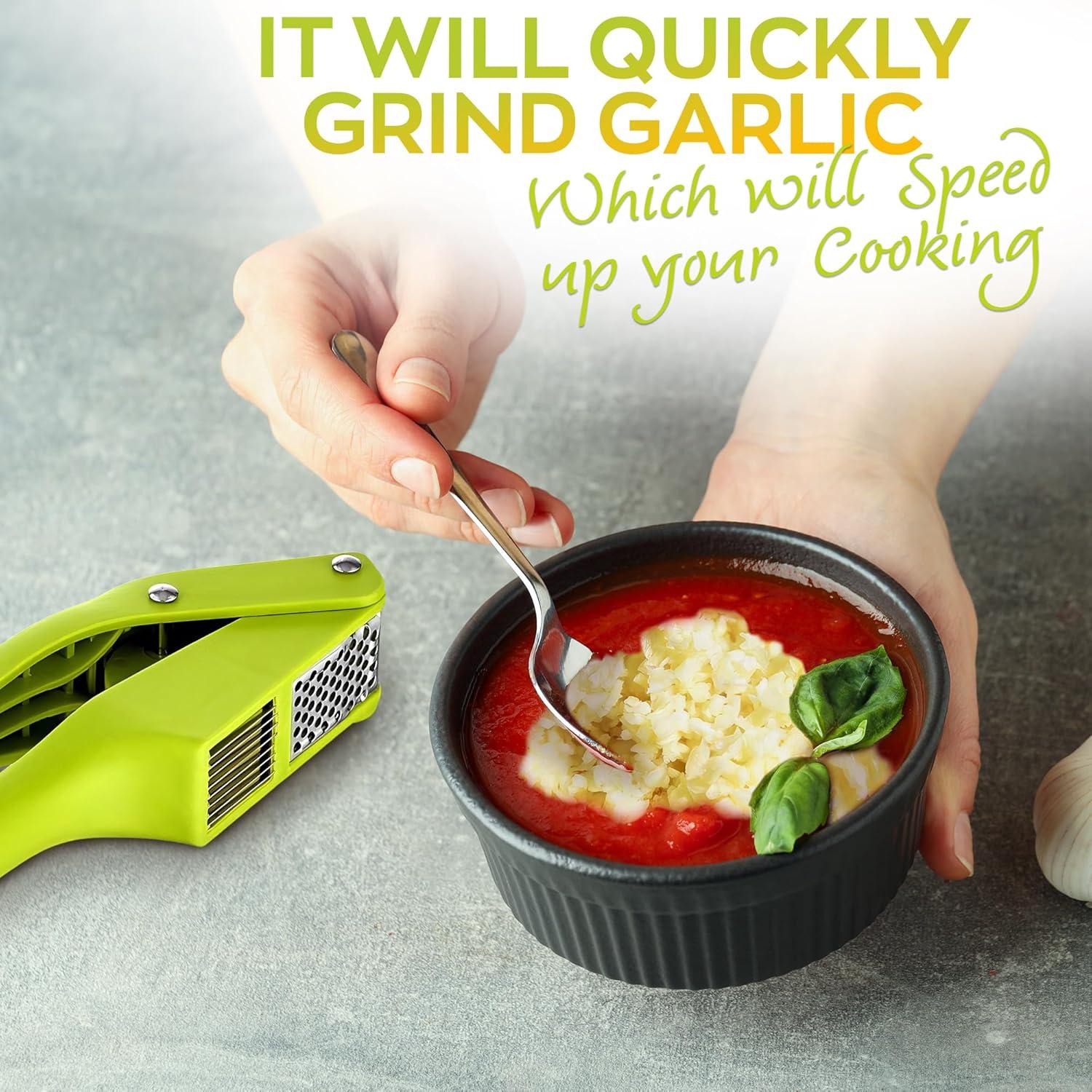 Prensa de Ajo Reluen Acero Inoxidable 19.3x6.5cm Ergonómica