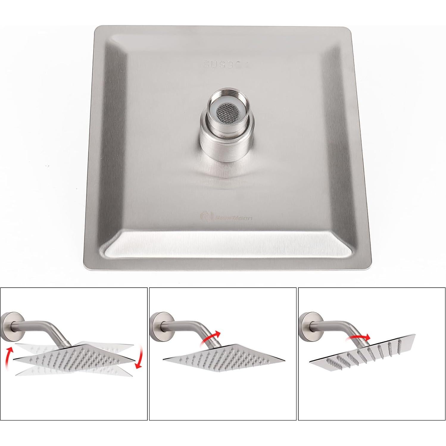 Cabezal de Ducha de Lluvia NearMoon 15.24 cm Acero Inoxidable