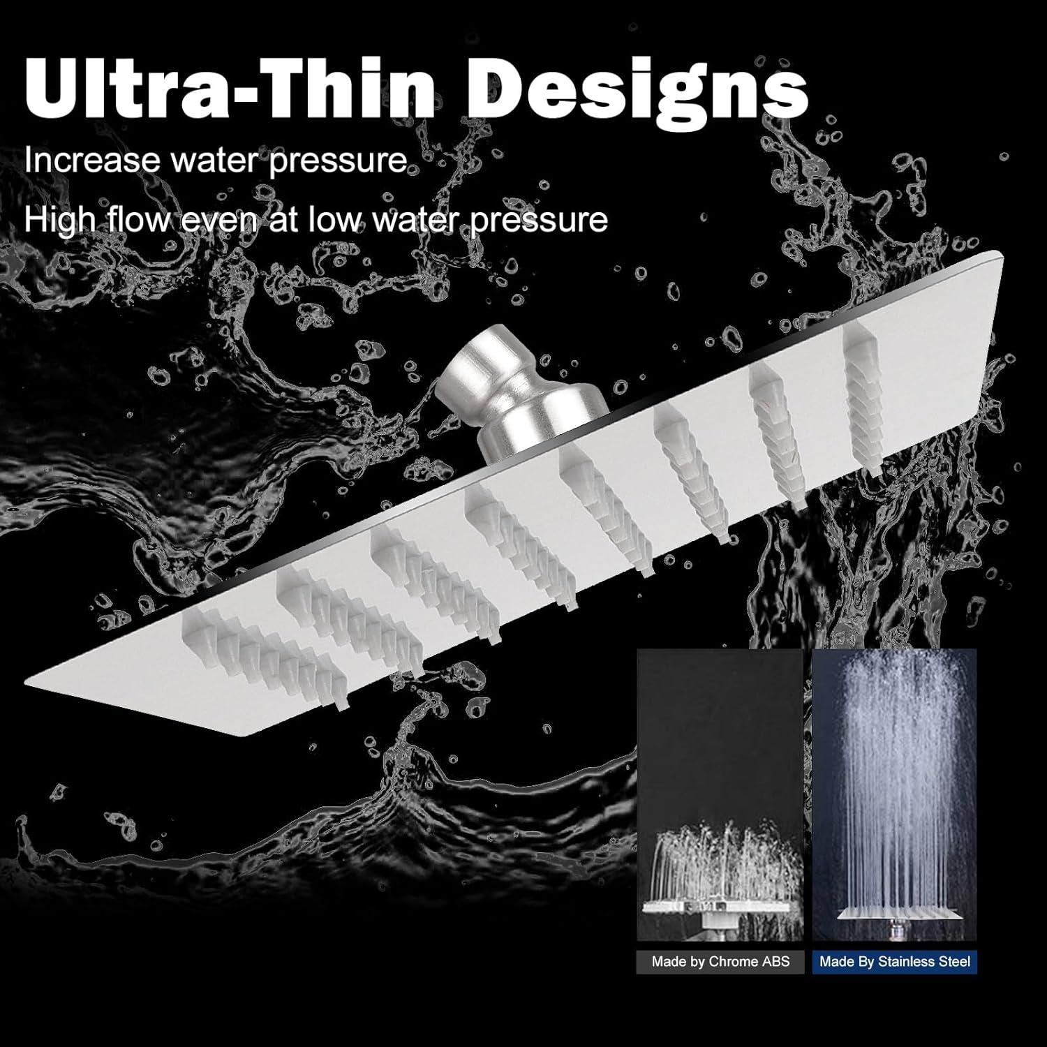 Cabezal de Ducha de Lluvia NearMoon 15.24 cm Acero Inoxidable