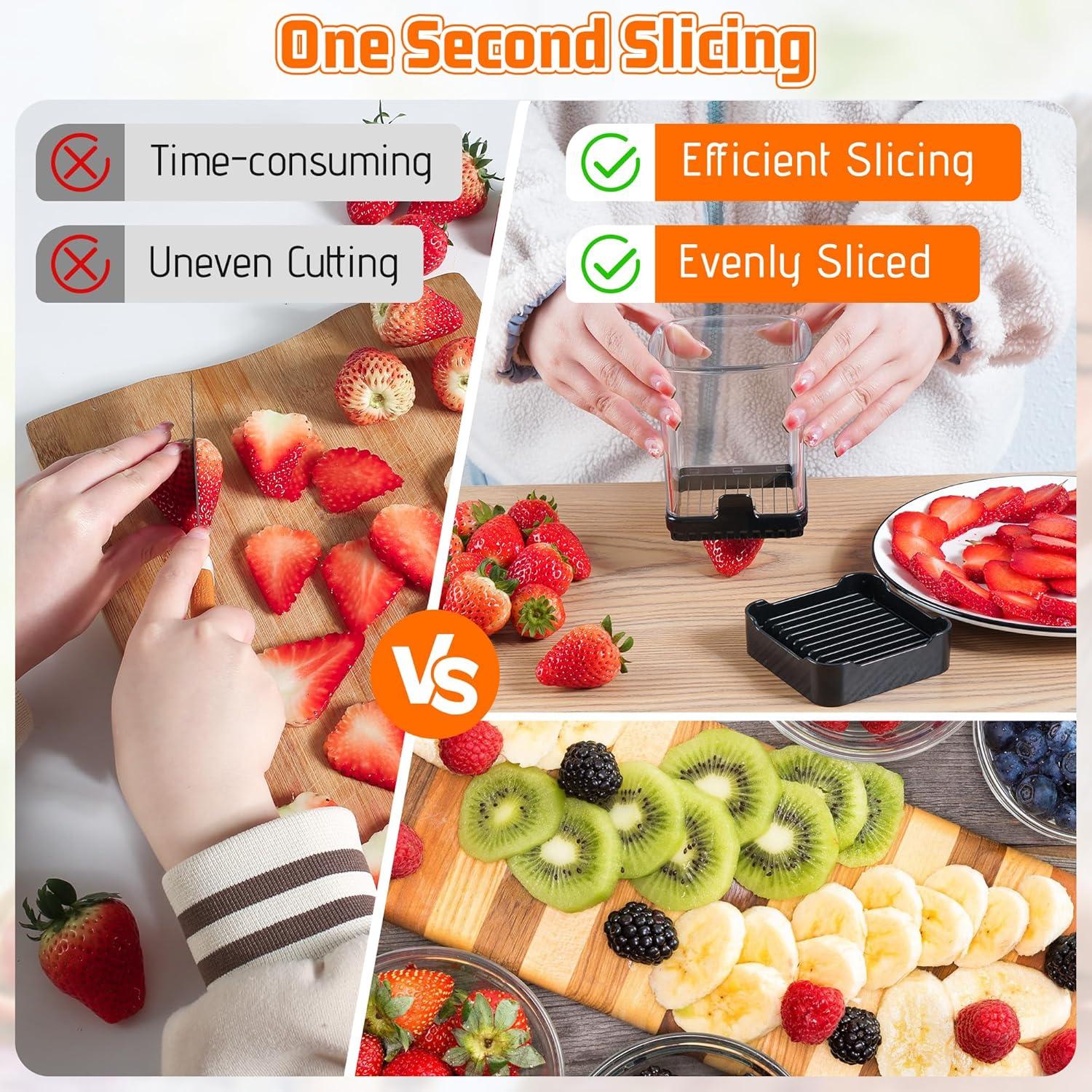 Cortador de Frutas GENGCANG 2 Pack - Acero Inoxidable, Manual