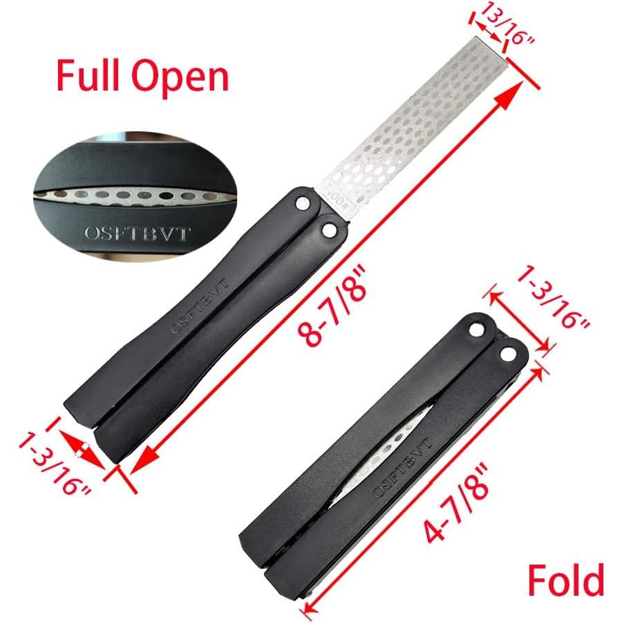 Afilador de cuchillos de diamante OSFTBVT portátil negro #400/#600