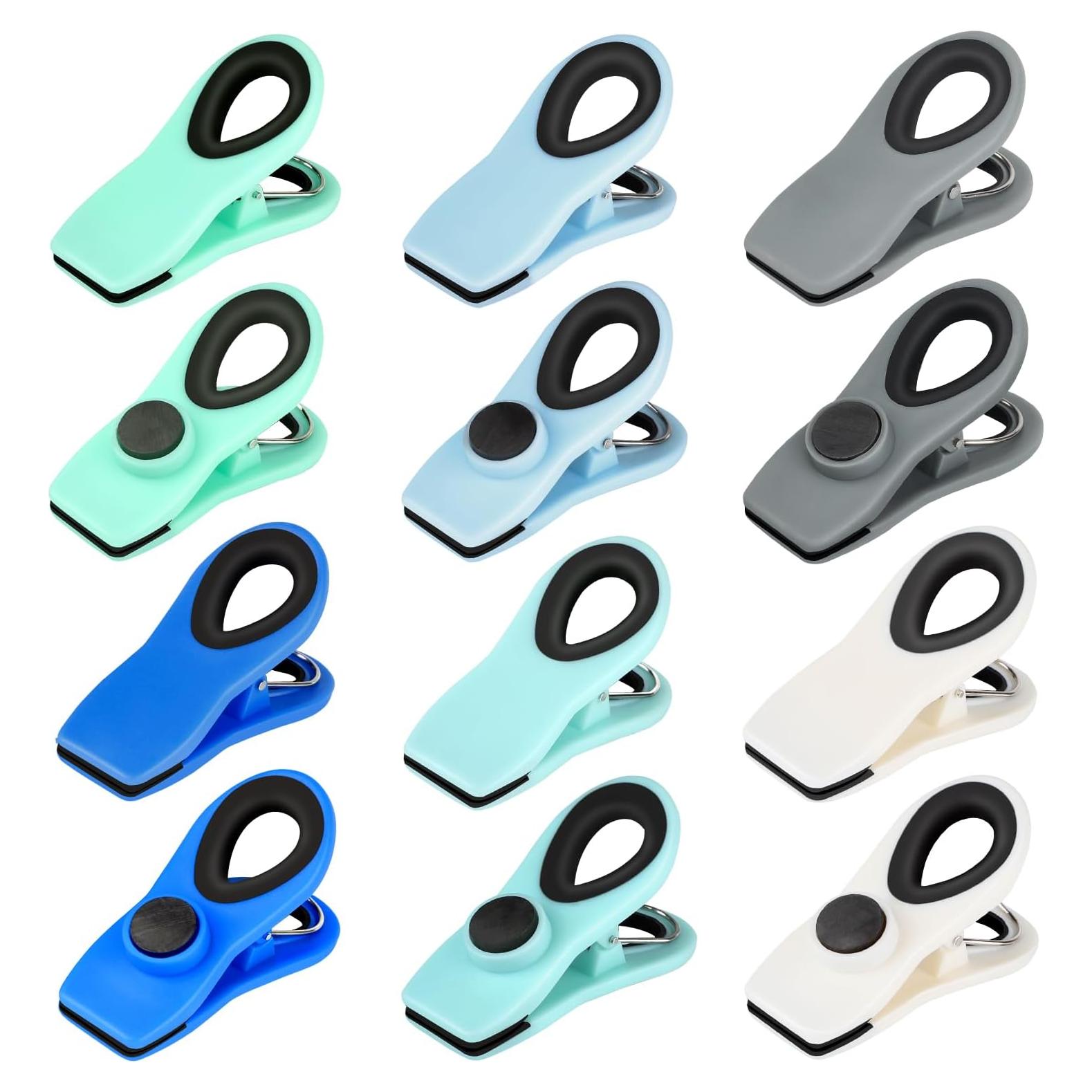 Clips Magnéticos TACGEA para Alimentos - 12 Piezas Ombre Azul