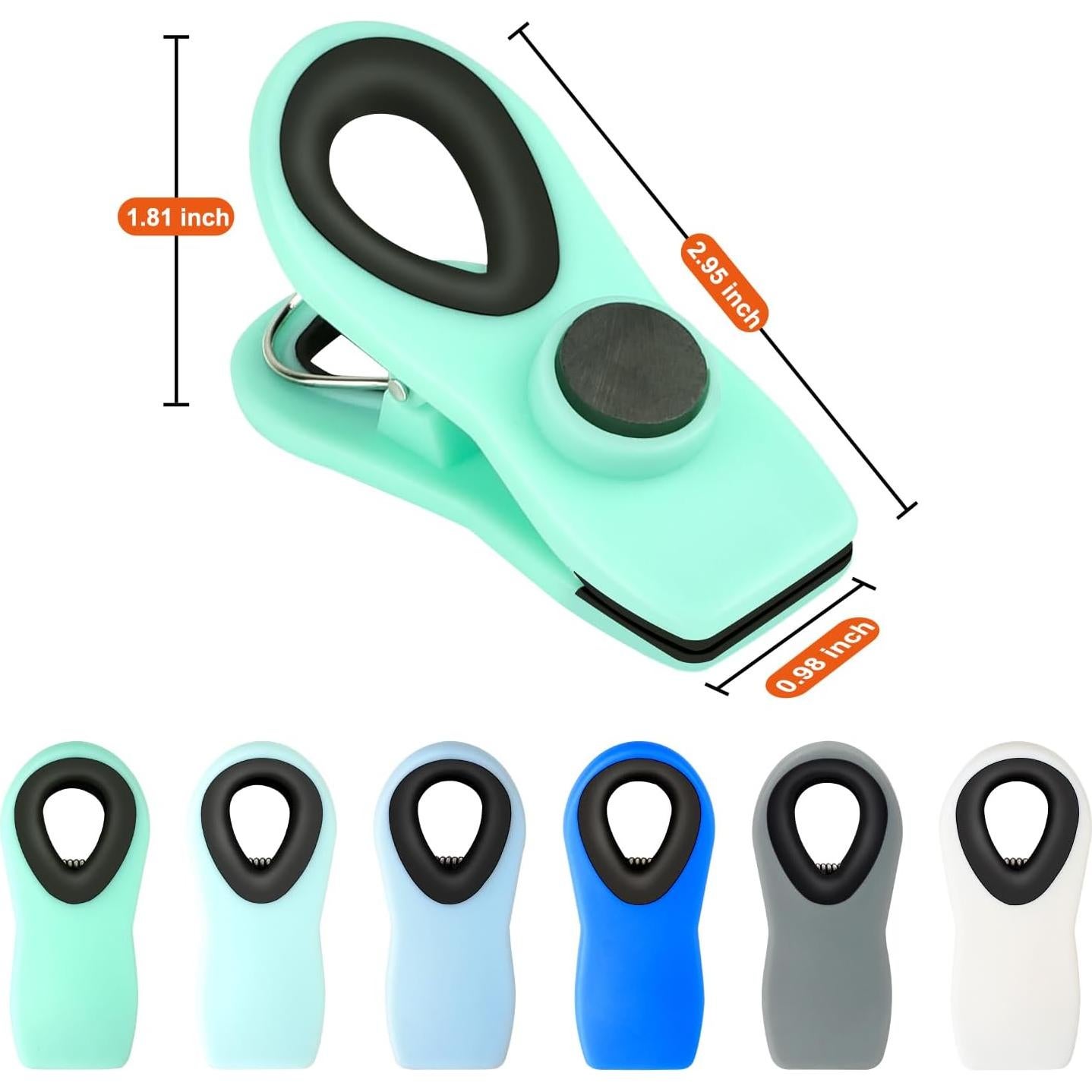 Clips Magnéticos TACGEA para Alimentos - 12 Piezas Ombre Azul