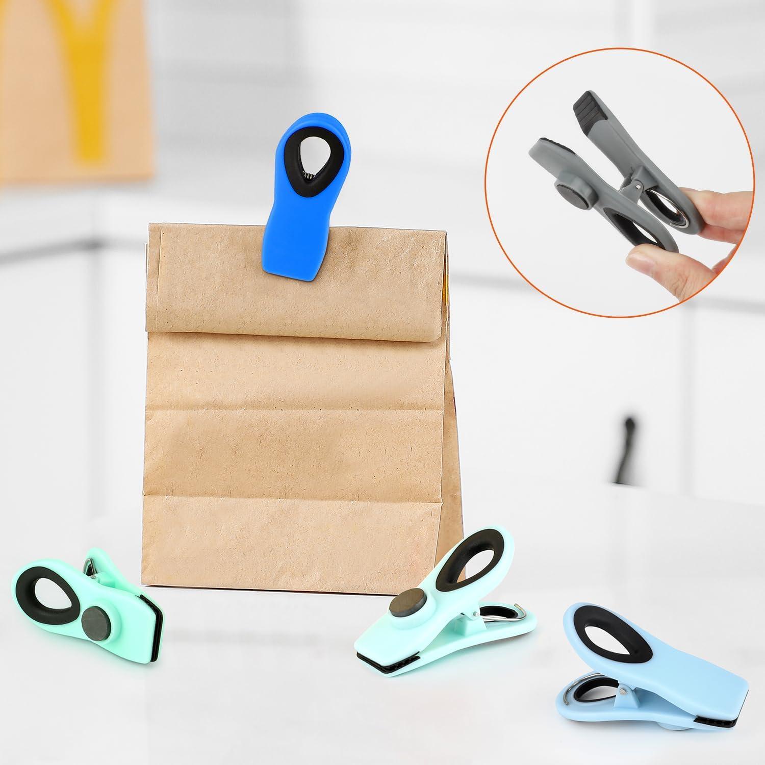 Clips Magnéticos TACGEA para Alimentos - 12 Piezas Ombre Azul