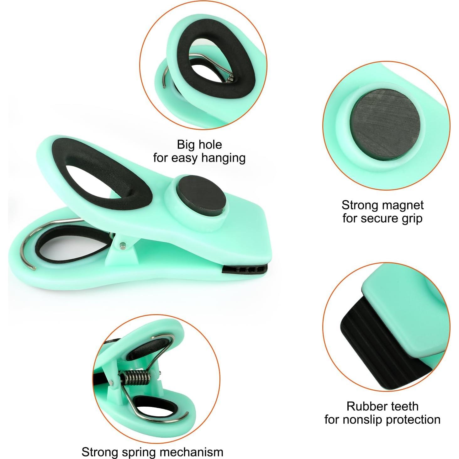 Clips Magnéticos TACGEA para Alimentos - 12 Piezas Ombre Azul