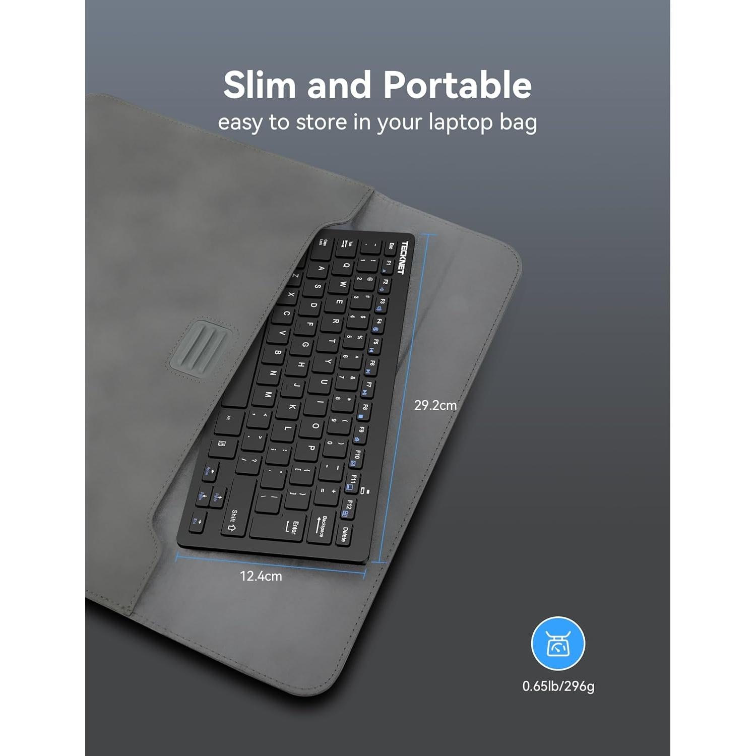 Teclado Inalámbrico TECKNET EKB005 Negro Compacto 12 Meses Batería