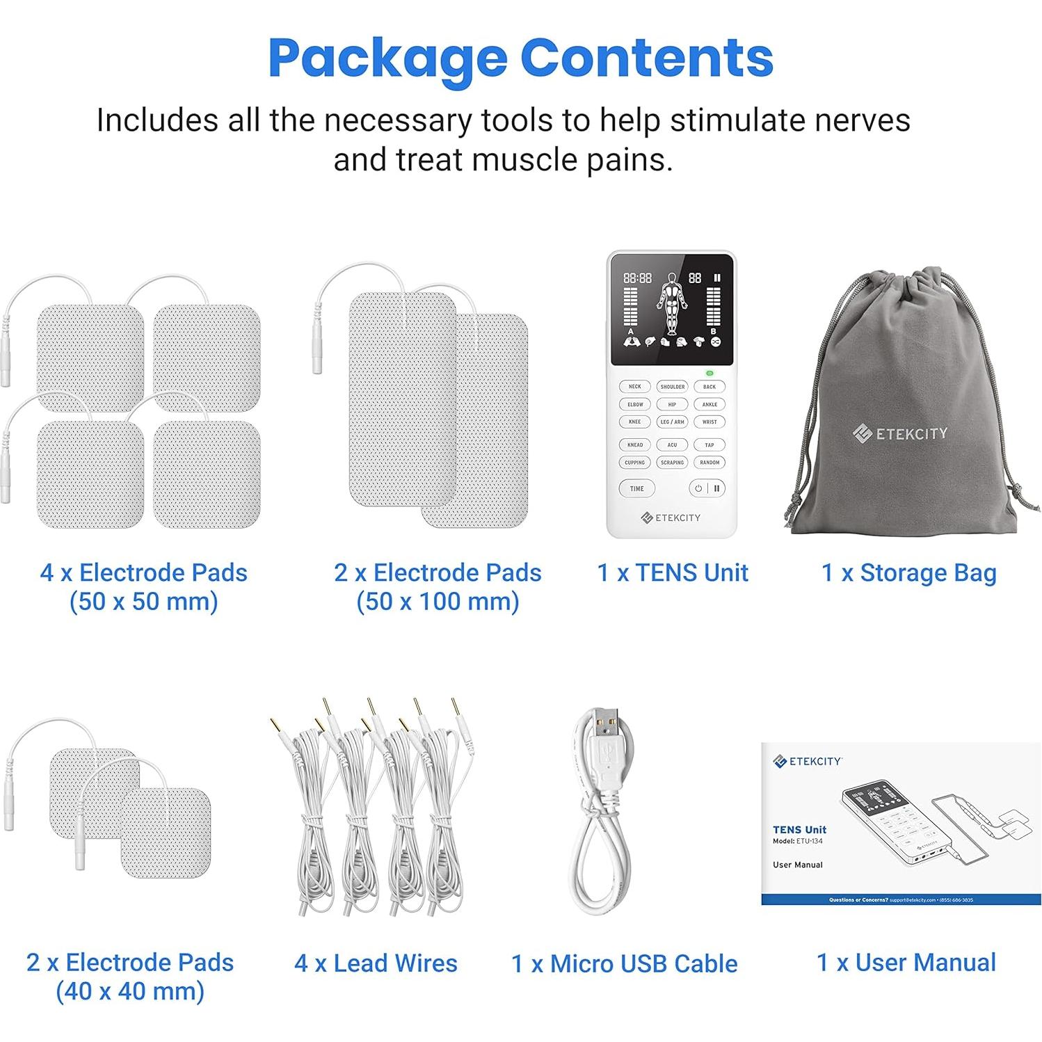 Etekcity Estimulador Muscular TENS 4 Canales Alivio Dolor