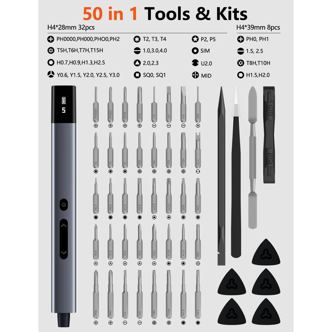 Destornillador Eléctrico Mini Soleilwear Y1 50 en 1 0.75N.m