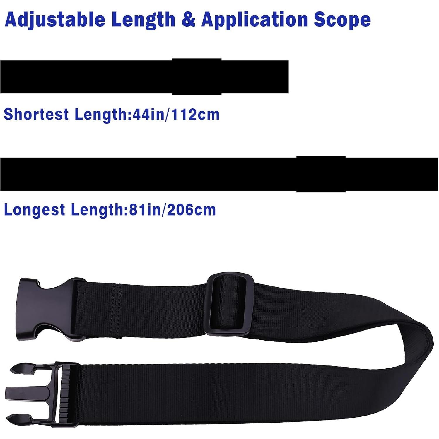 Correas de Equipaje RUMILLA Ajustables Nylon 2 Unidades Negro