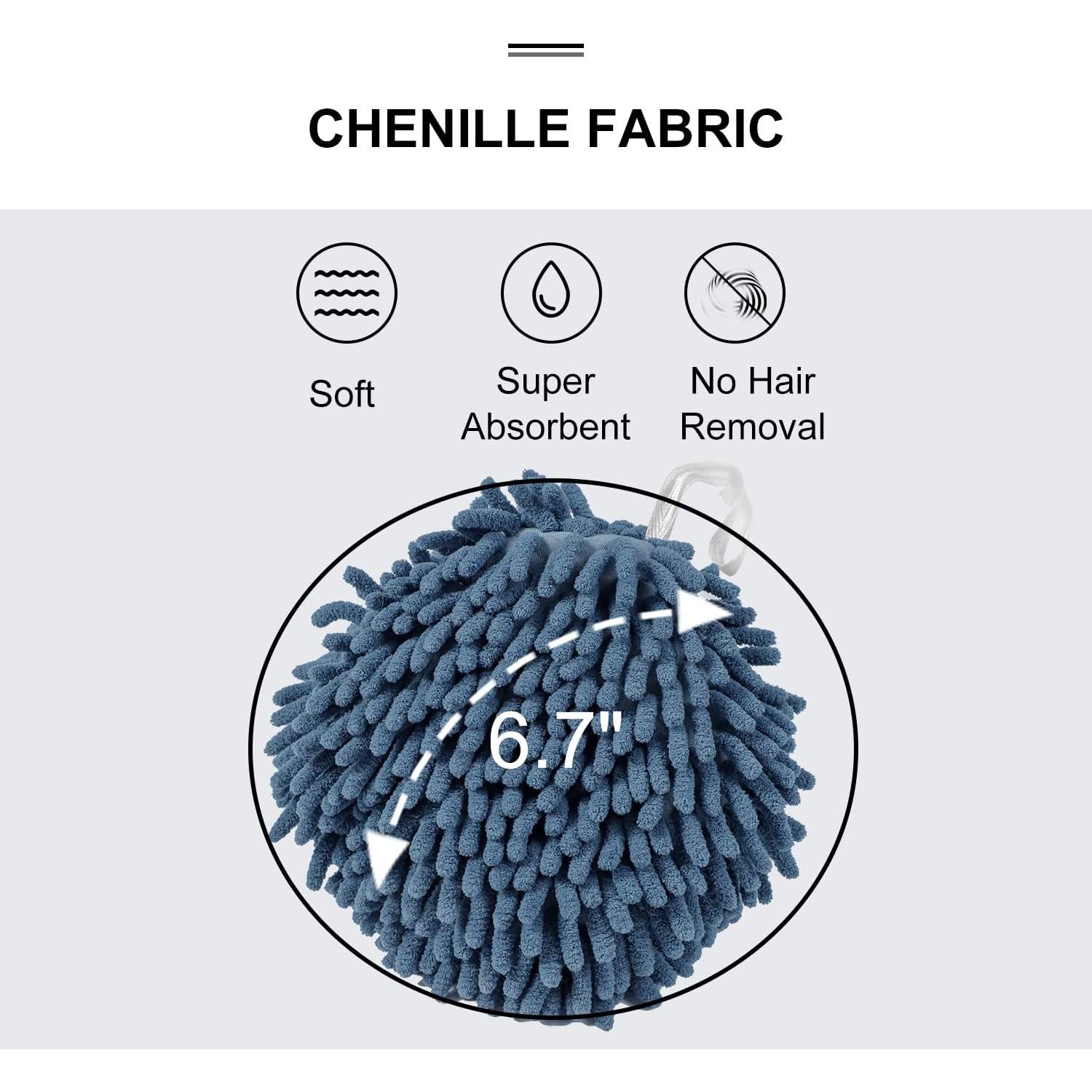 Conjunto de Toallas de Mano Nulubuu Chenille 3 Piezas Multicolor