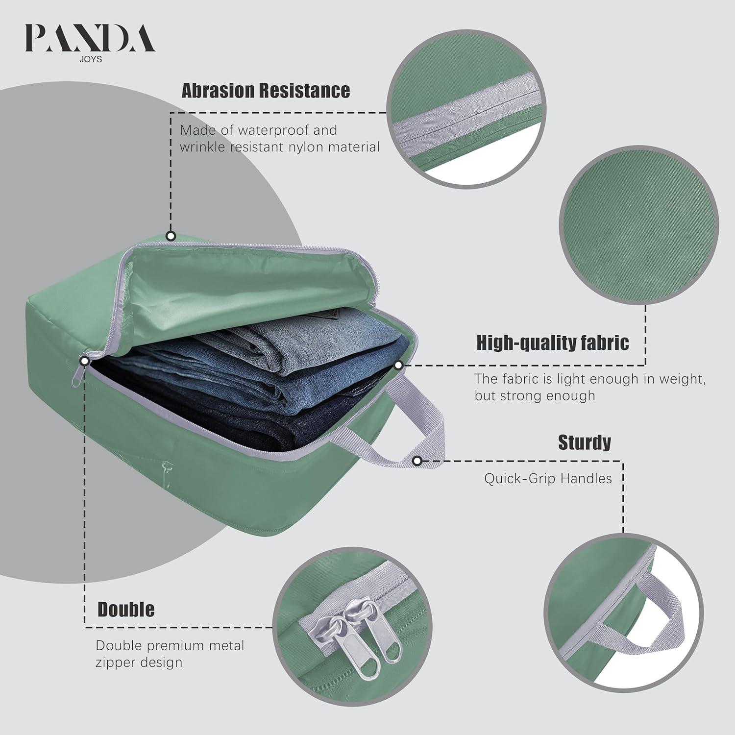 Set de 4 Cubos de Compresión Panda Joys - Organizador de Viaje Verde