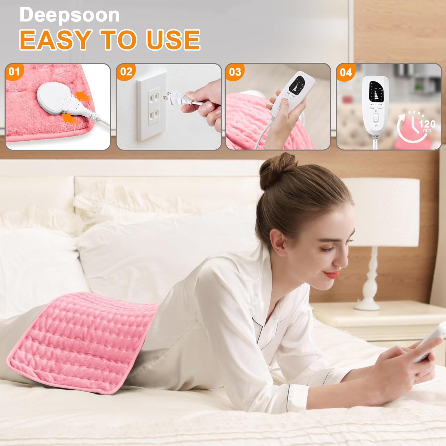 Almohadilla Calefactora Eléctrica Onkey 30x60 cm Rosa Bebé