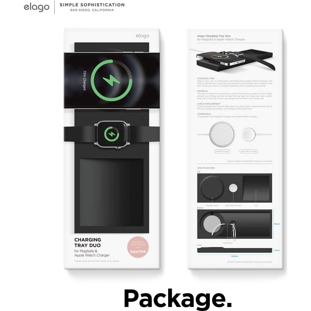 Bandeja de Carga Doble elago Rosa Arena para iPhone y Apple Watch