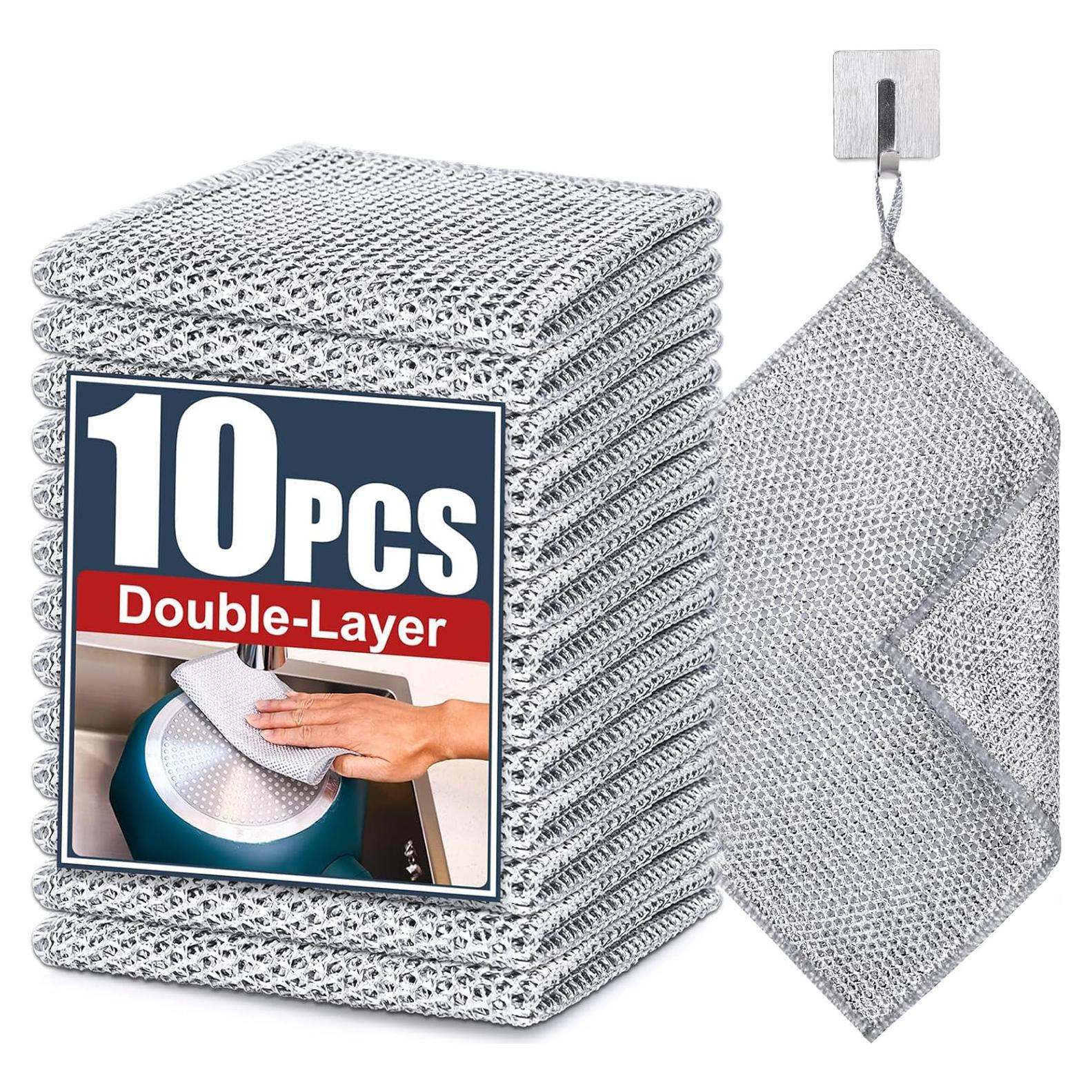 Paño de Limpieza de Alambre de Acero Navona - 10 Pcs Doble Capa