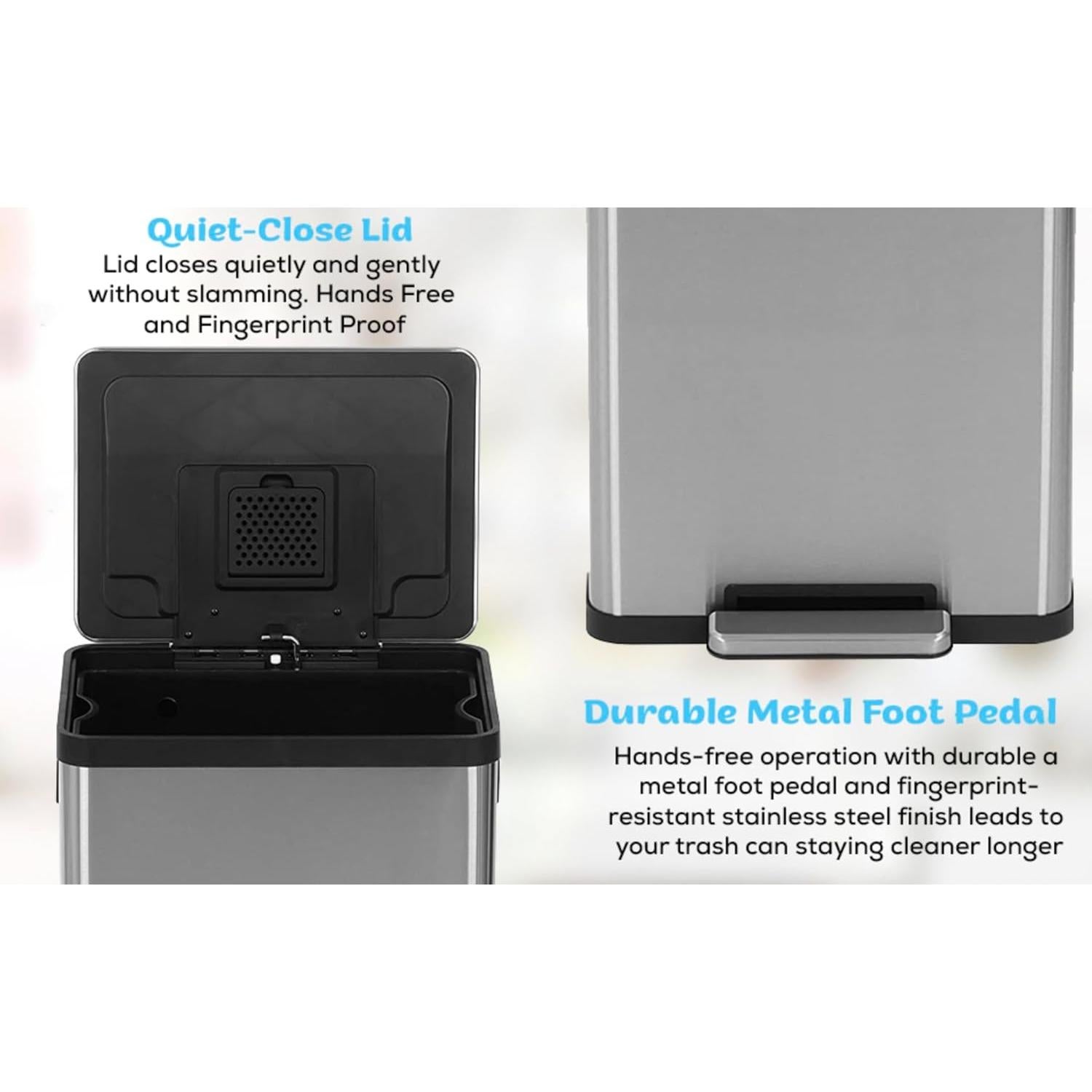 Cubo de Basura Simpli-Magic 50L Acero Inoxidable con Pedal