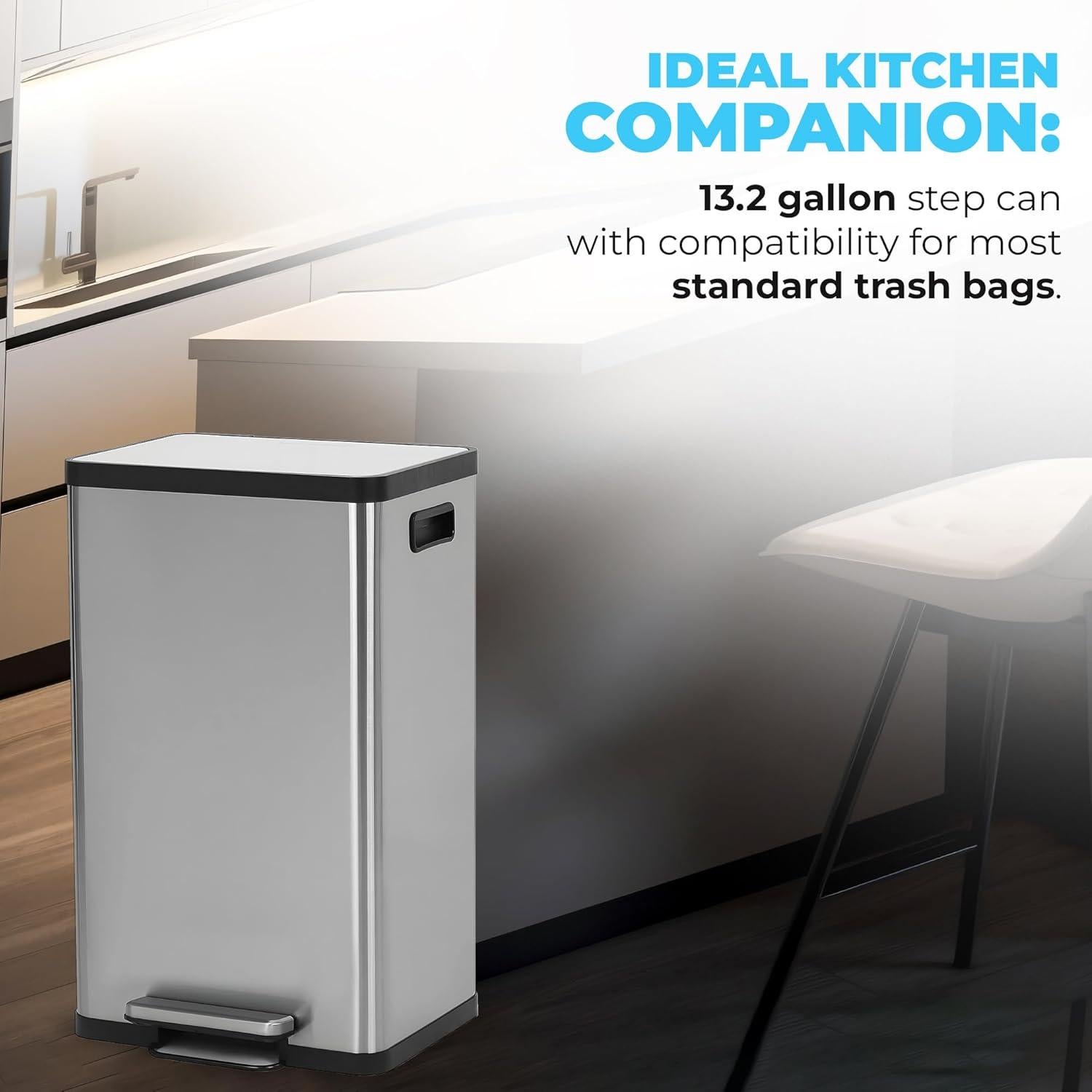 Cubo de Basura Simpli-Magic 50L Acero Inoxidable con Pedal