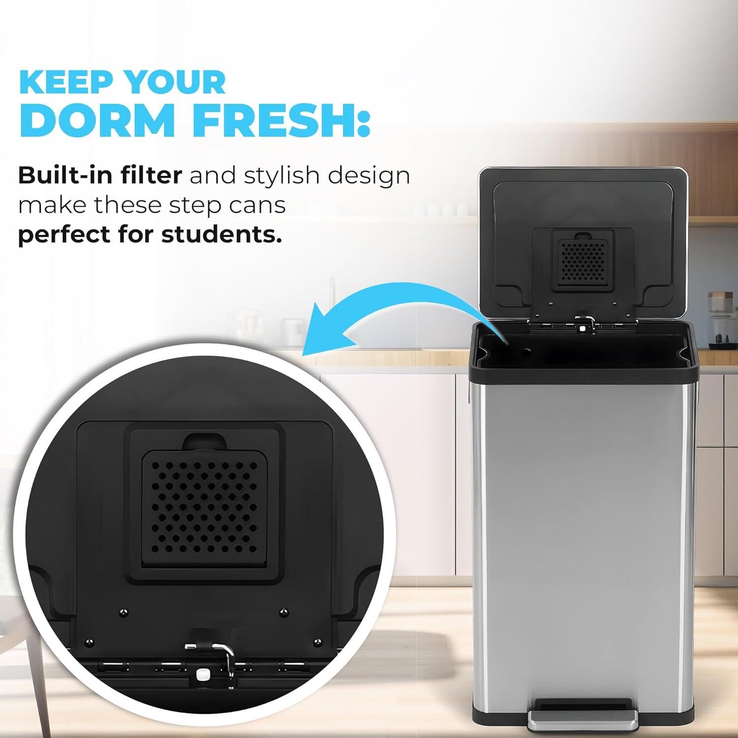 Cubo de Basura Simpli-Magic 50L Acero Inoxidable con Pedal