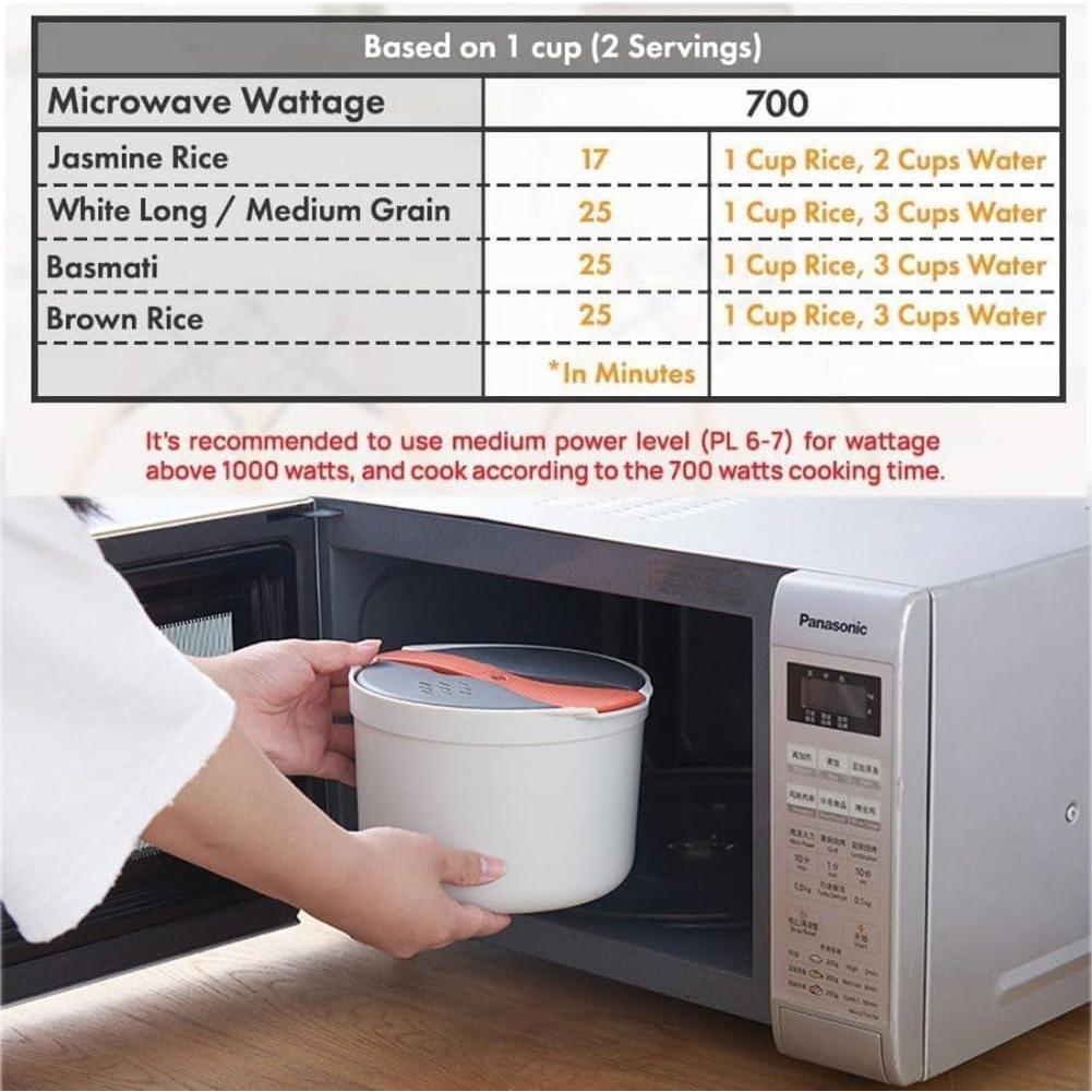 Cocinero de Arroz y Pasta de Microondas TOTITOM 2L Verde