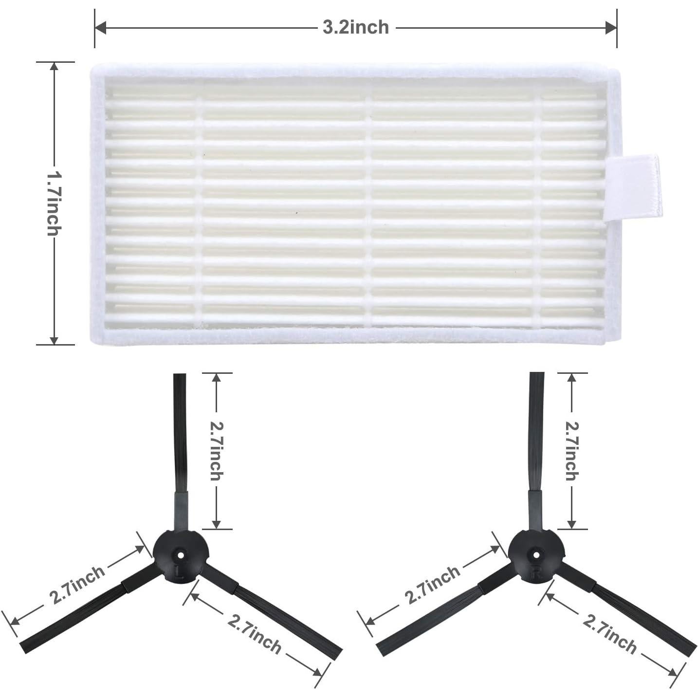 Kit de Filtros y Cepillos para Aspiradora ILIFE V3 V5 V5s