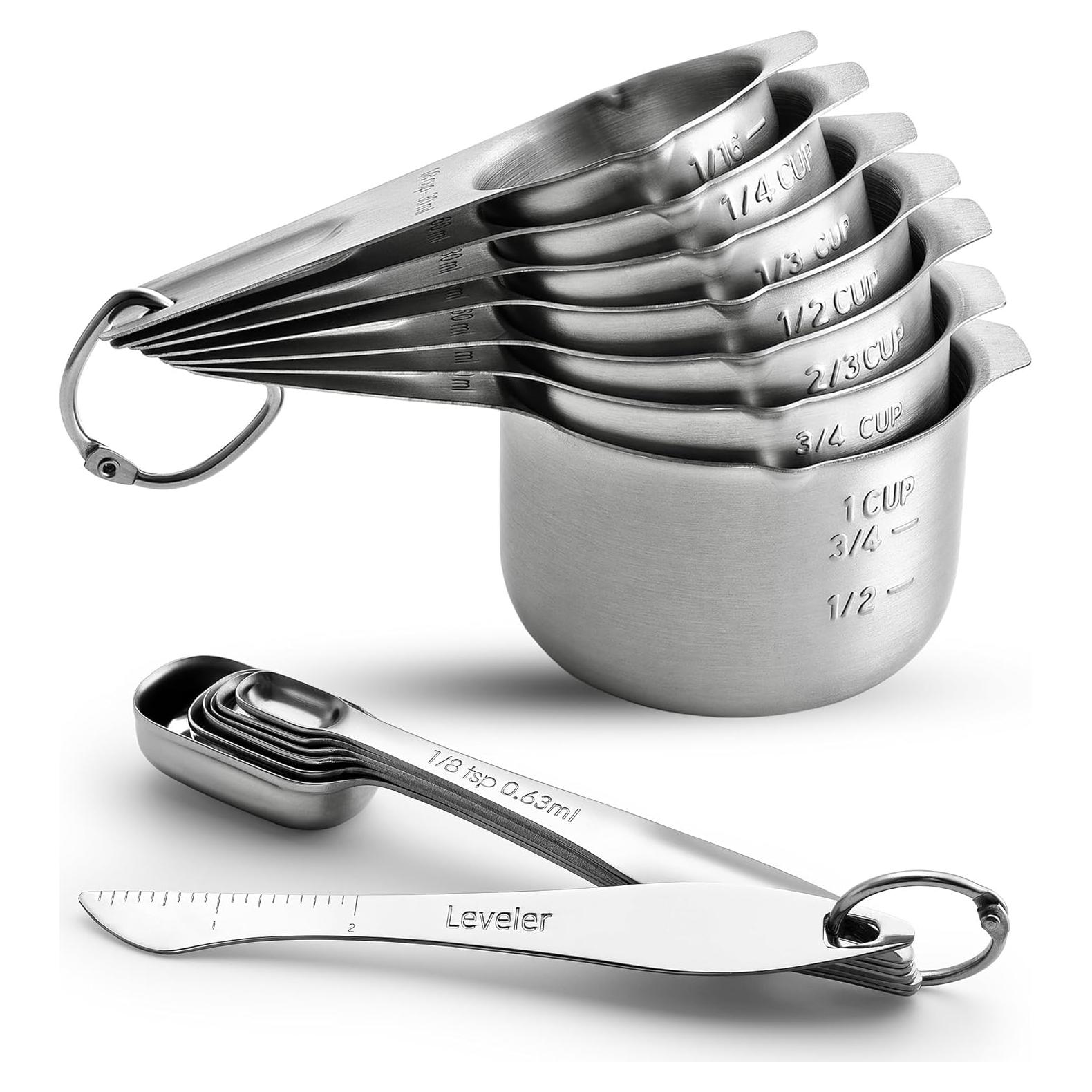 Juego de Tazas y Cucharas Medidoras Spring Chef Acero Inoxidable