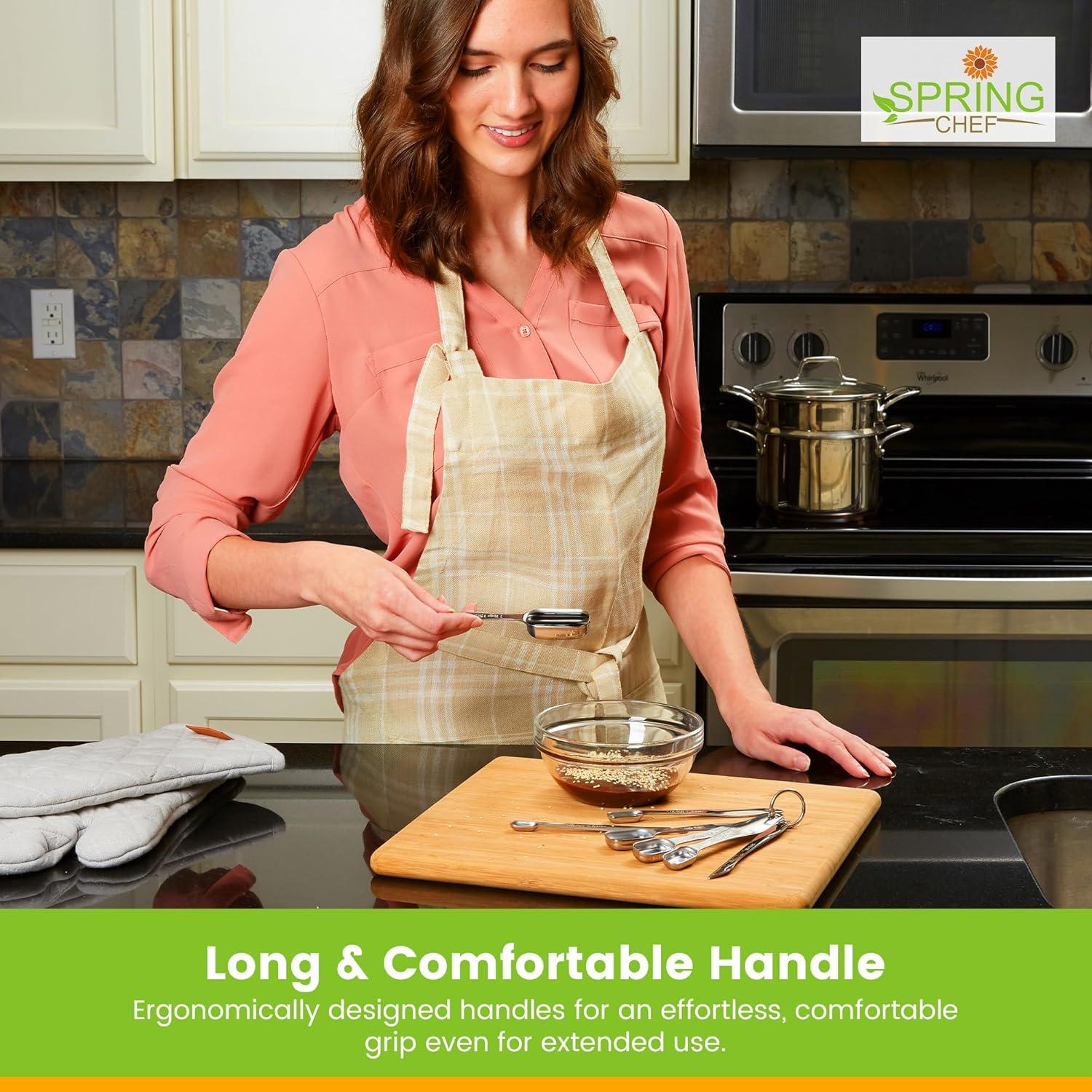 Juego de Tazas y Cucharas Medidoras Spring Chef Acero Inoxidable