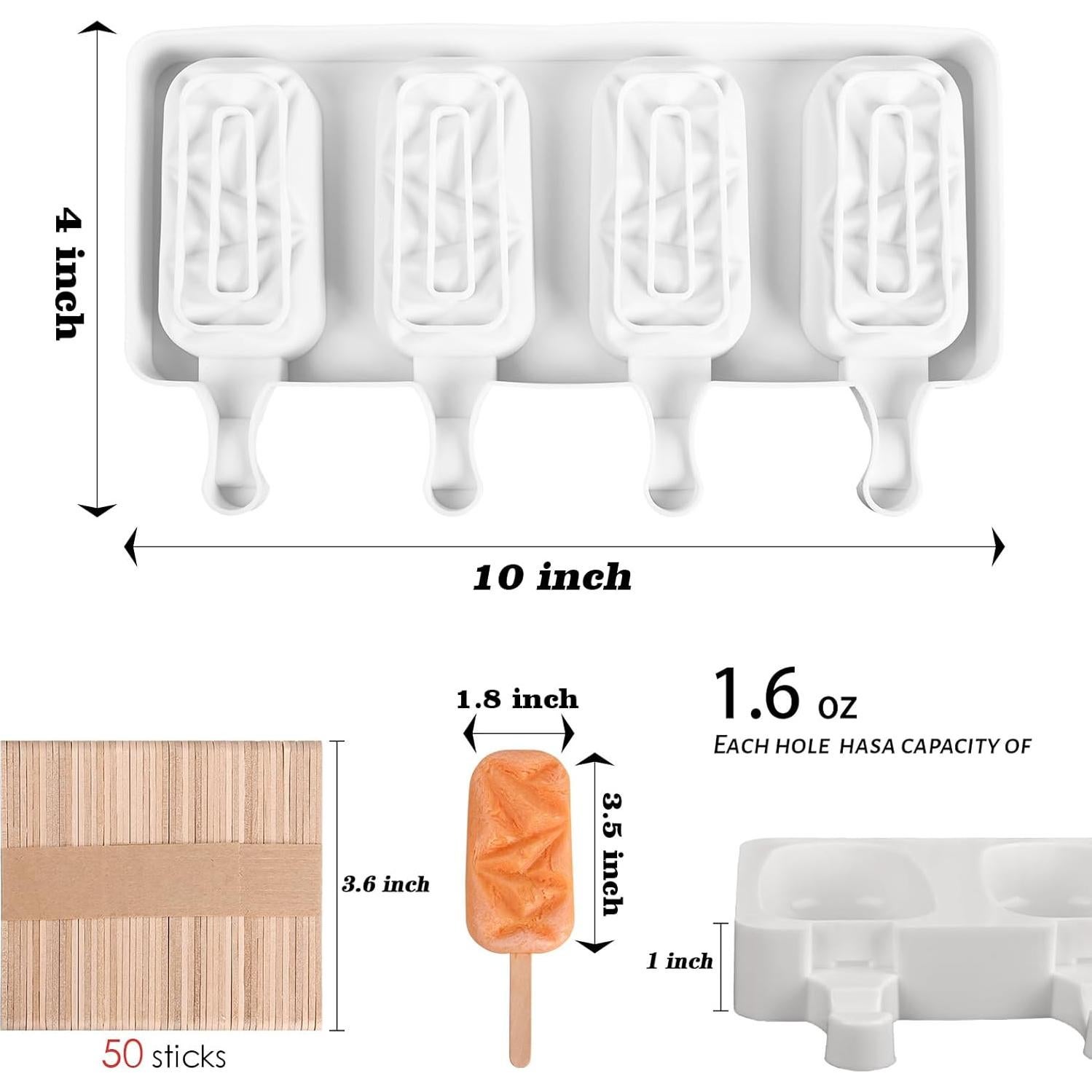 Moldes de Silicona para Paletas Sakolla 2 Piezas Diamante