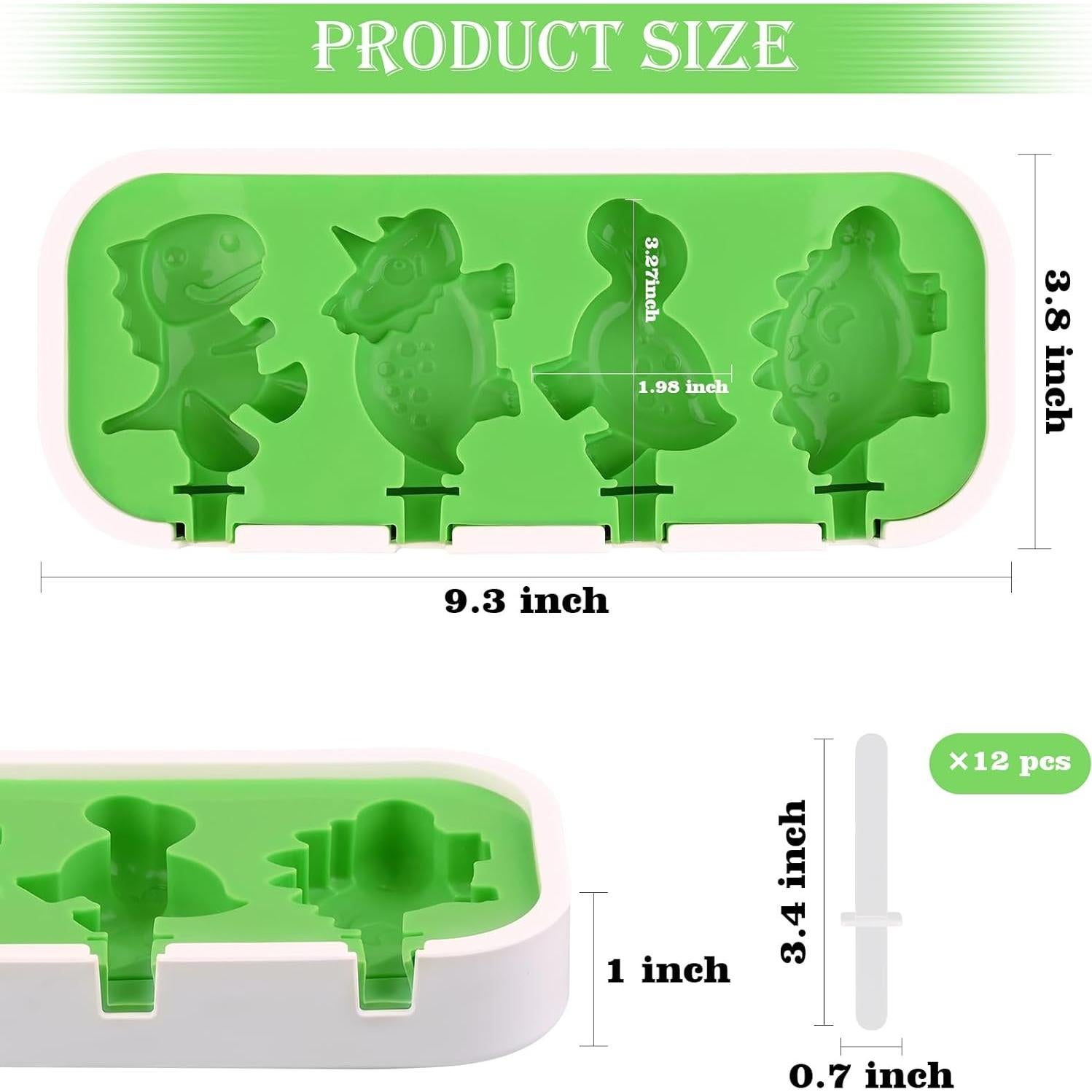 Moldes de Silicona para Paletas Sakolla 2 Pcs 4 Cavidades