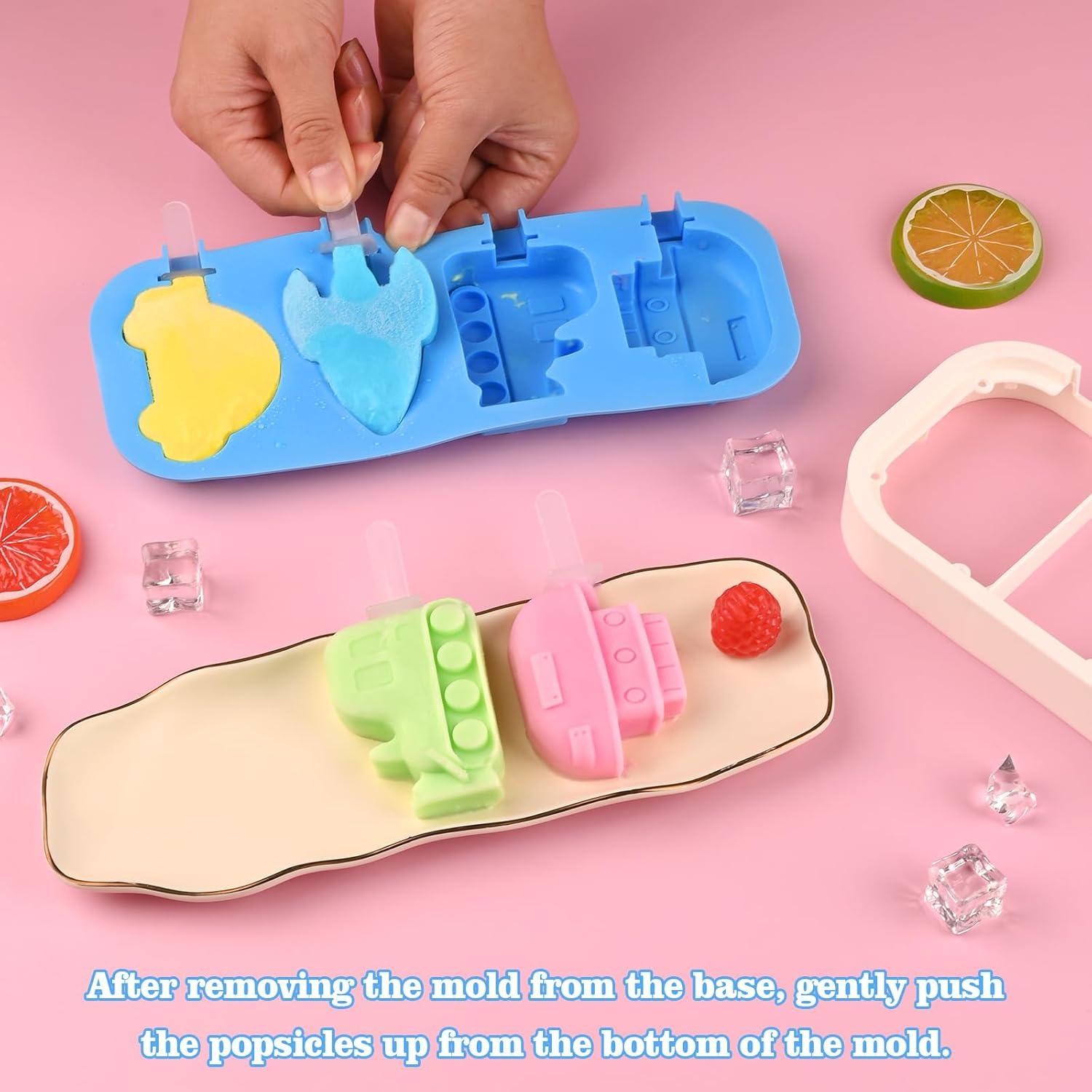 Moldes de Silicona para Paletas Sakolla 2 Pcs 4 Cavidades