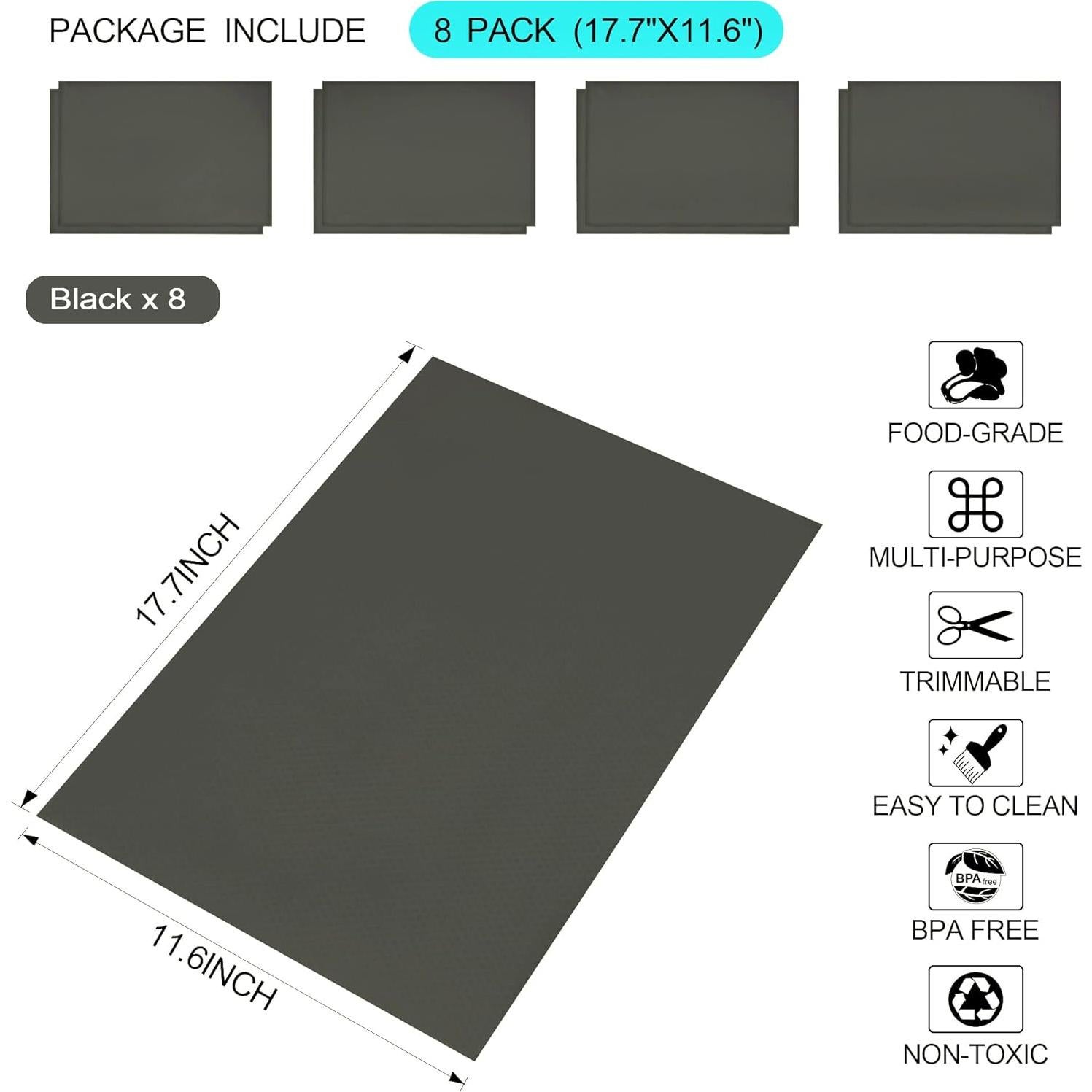 Alfombrillas para Refrigerador Brillantes 8 Piezas 45x29.5cm