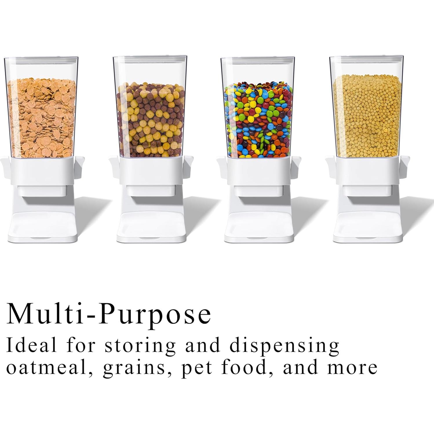 Dispensador de Cereal Blanco 5.5L 2Pcs Control de Porciones