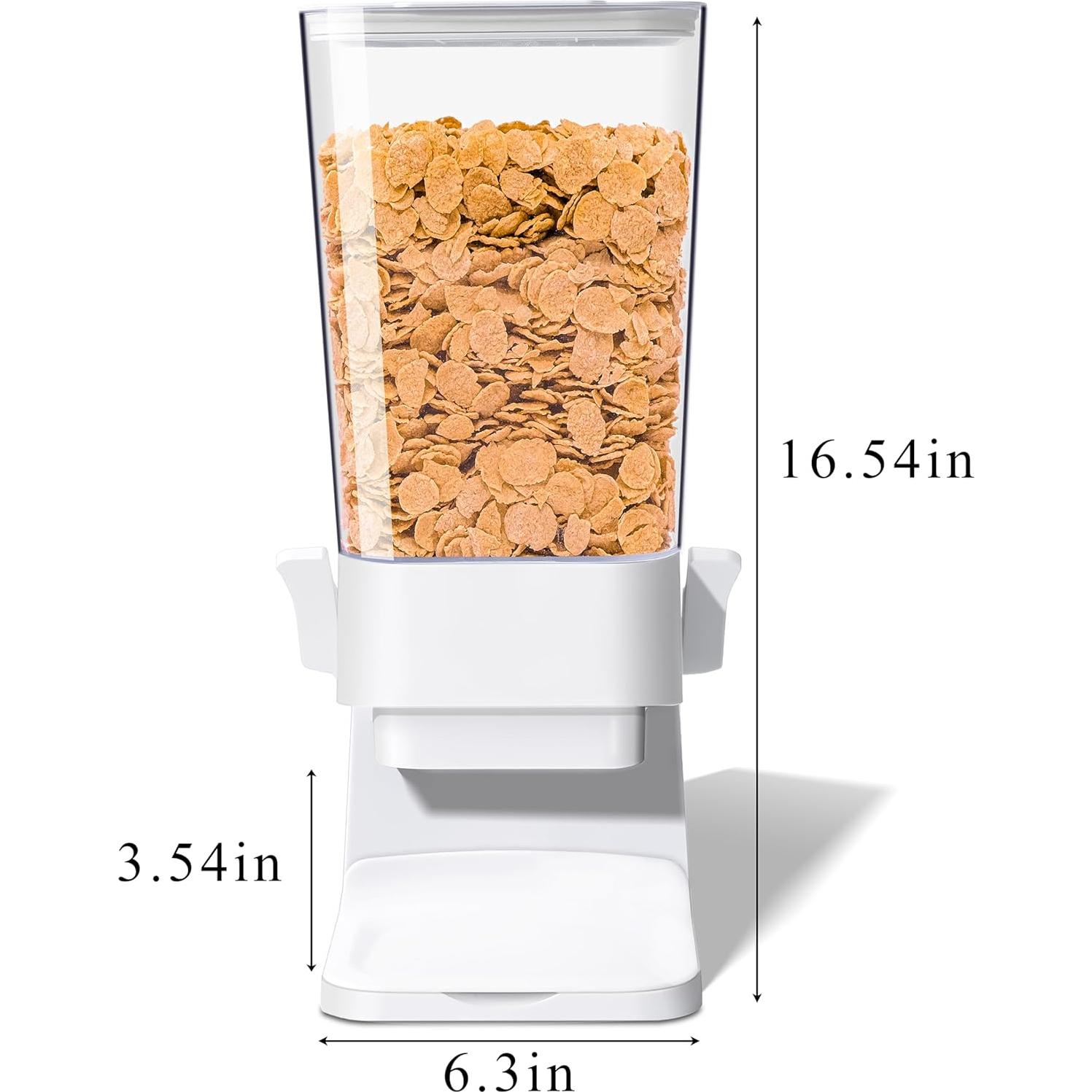 Dispensador de Cereal Blanco 5.5L 2Pcs Control de Porciones