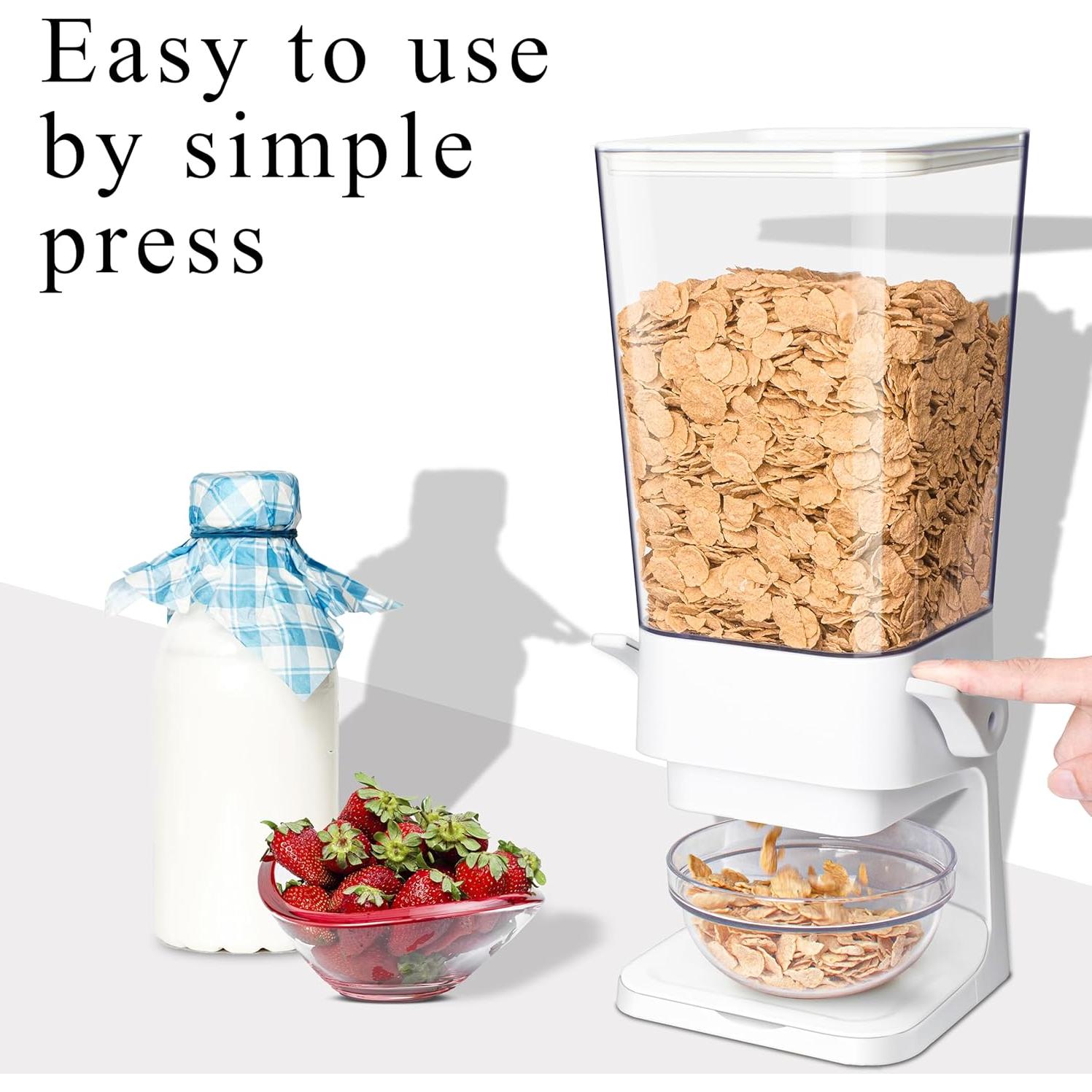 Dispensador de Cereal Blanco 5.5L 2Pcs Control de Porciones