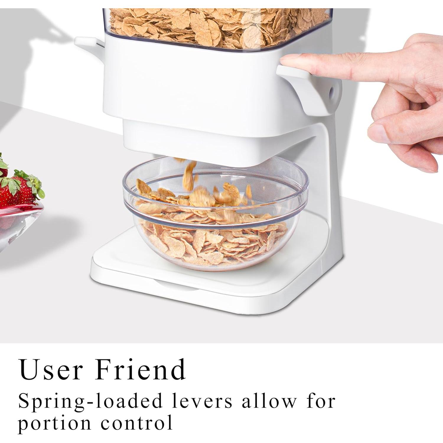 Dispensador de Cereal Blanco 5.5L 2Pcs Control de Porciones